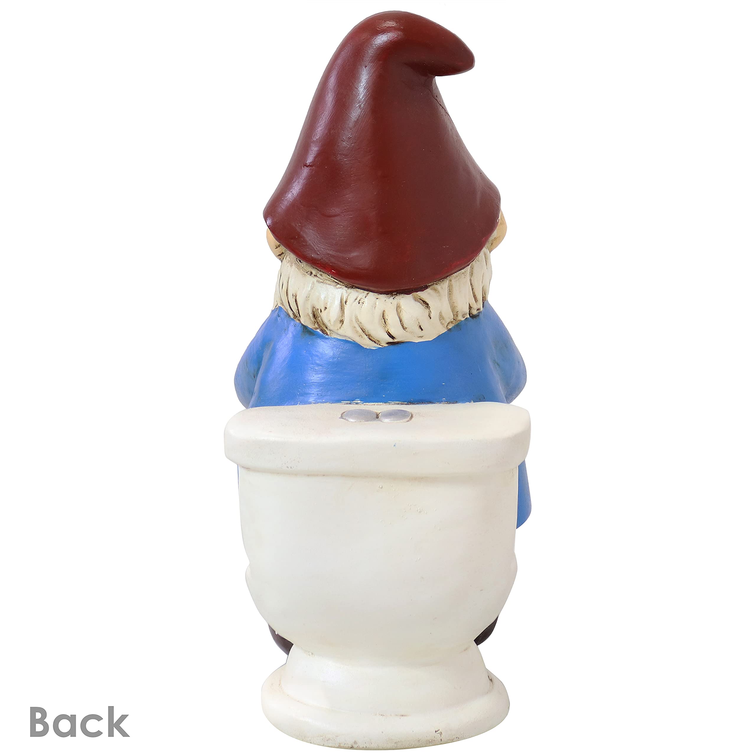 Sunnydaze 9.5-Inch Cody The Garden Gnome on The Throne Reading His Phone - Funny Lawn Decoration