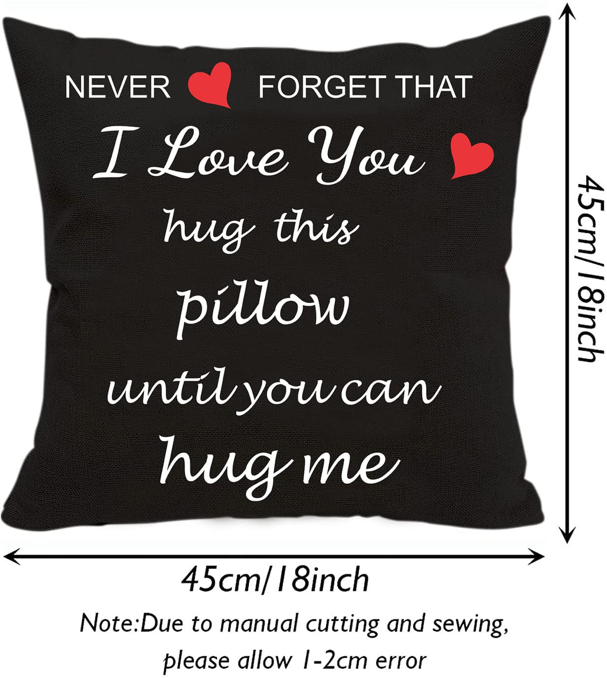 Gifts for Girlfriend, Two Sided Printing Lover Pillow Cover + Couple Keychain, Valentine's Day Birthday Gifts for Girlfriend, Long Distance Relationship Gift, Velvet Decorative Pillowcase 18"x 18"