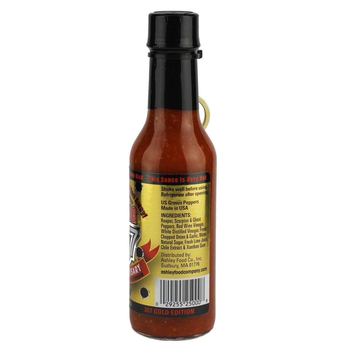 Mad Dog 357 Gold Edition Hot Sauce, Over 1 Million Scoville, Carolina Reaper, Scorpion & Ghost Peppers, Enhanced with No. 9 Plutonium Pepper Extract, 5 oz.