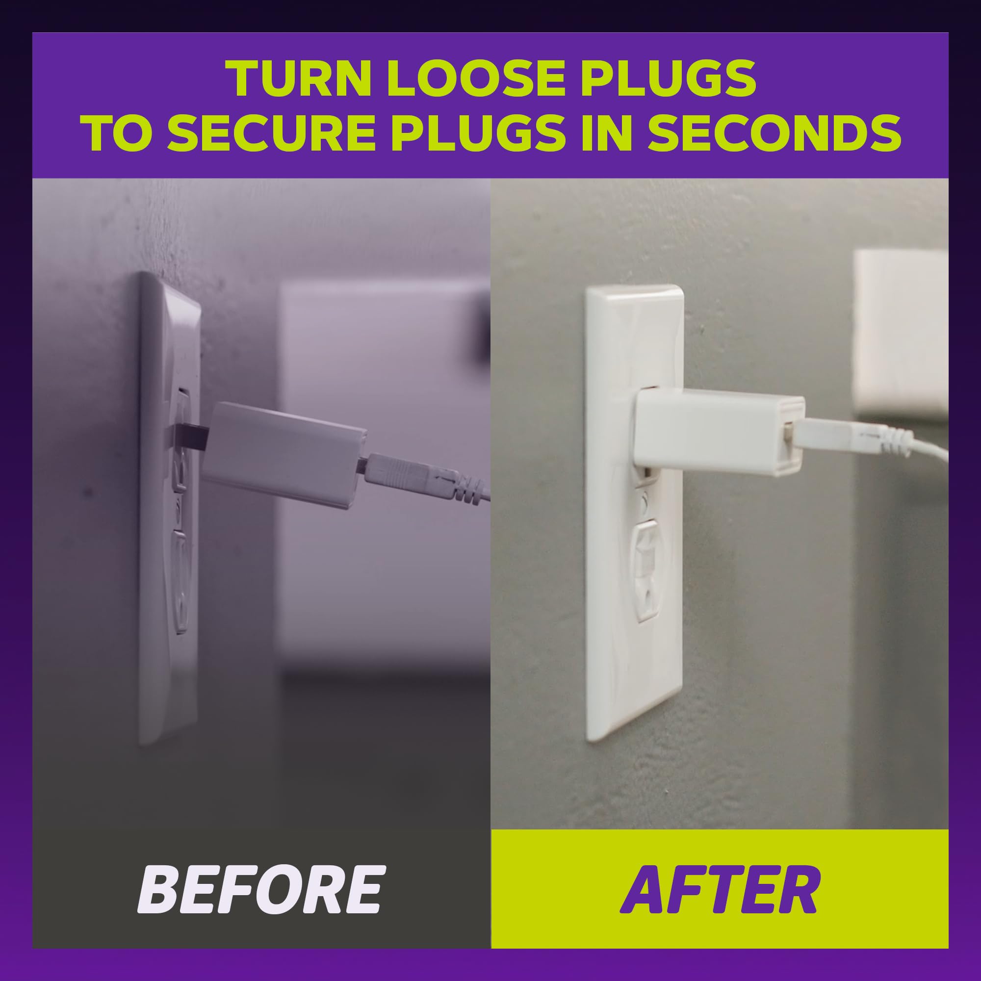 Snug Plug Loose Outlet Plug Fix & Outlet Insert | Prevent Plug from Being Unplugged & Save Money On Electricians – Clear Plastic Plugs for Outlets Keep Loose Plugs Secure – 10-Pack