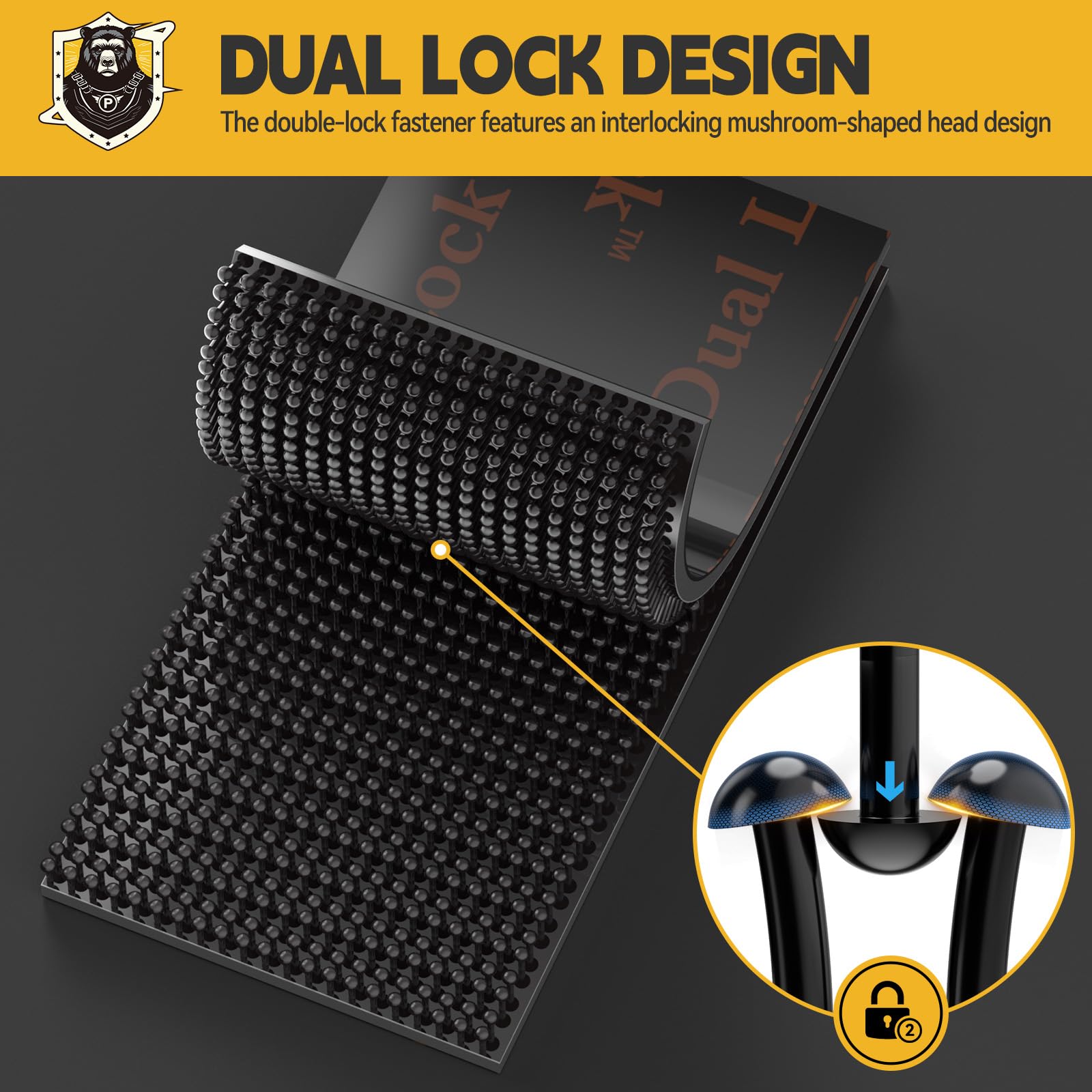 PHIXBEAR 16 Pcs Dual Lock Reusable Double Sided Tape Fasteners Made of 3M, Heavy-Duty EZ Pass/IPass/IZoom/SunPass Mounting Strips Waterproof and Heat-Resistant for Indoor and Outdoor Use, 1in x 2in