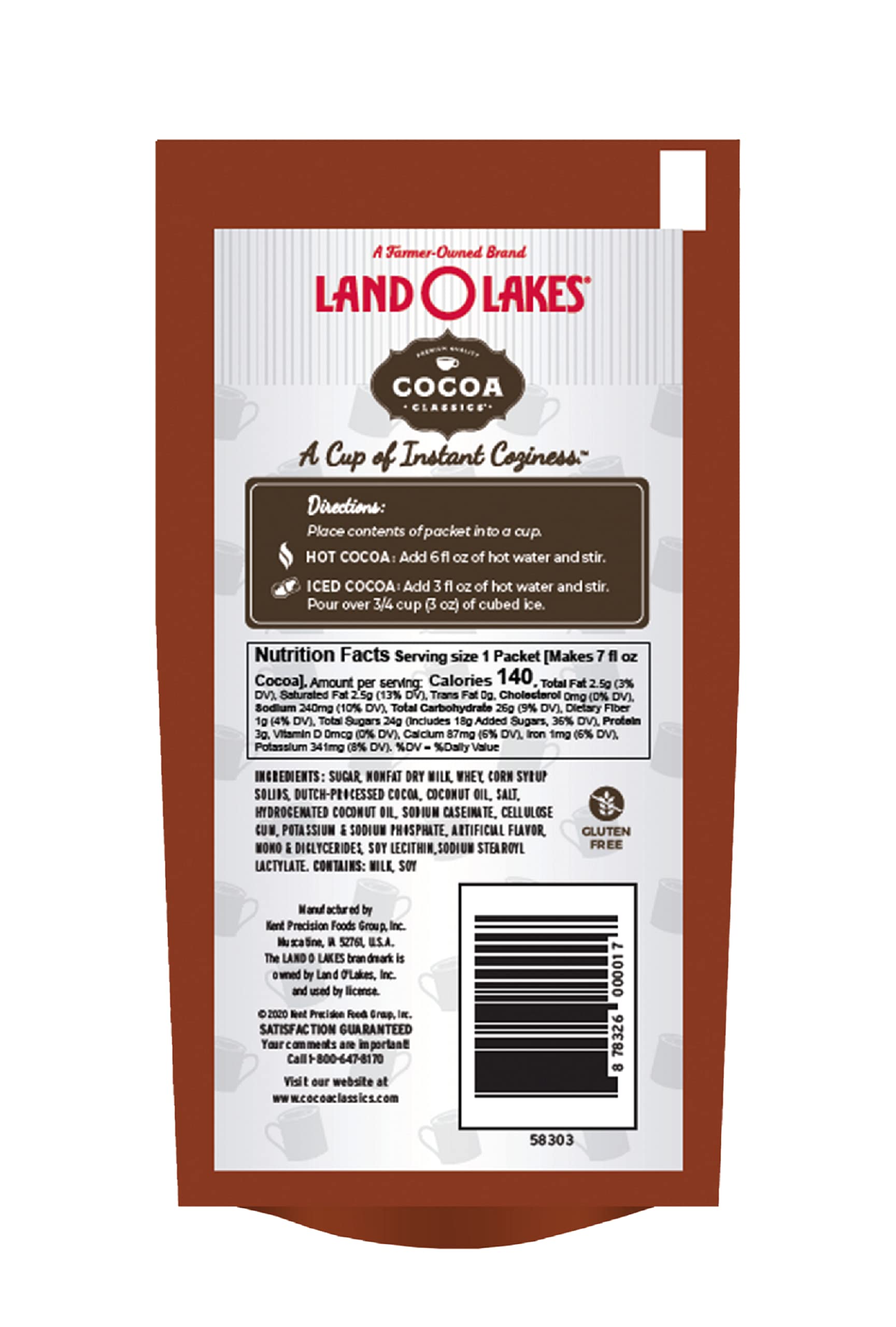 Land O Lakes Cocoa Classics, Chocolate Supreme Hot Cocoa Mix, 1.25-Ounce Packets (Pack of 36), Rich brown, (34-001)