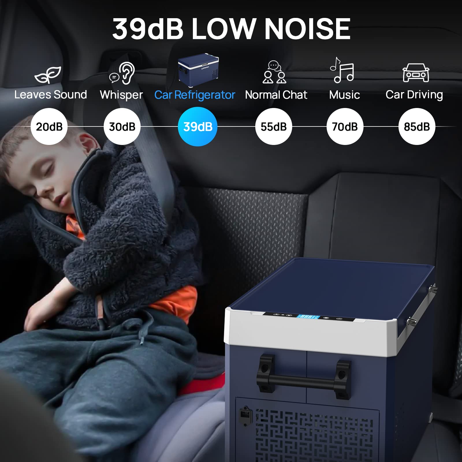 Upstreman C3 12 volt Refrigerator, 30L(32 Quart) Portable Car Refrigerator, Electric Cooler and Freezer with Dual Temperature Display, -4℉-68℉, Fridge for camping, RV and Home