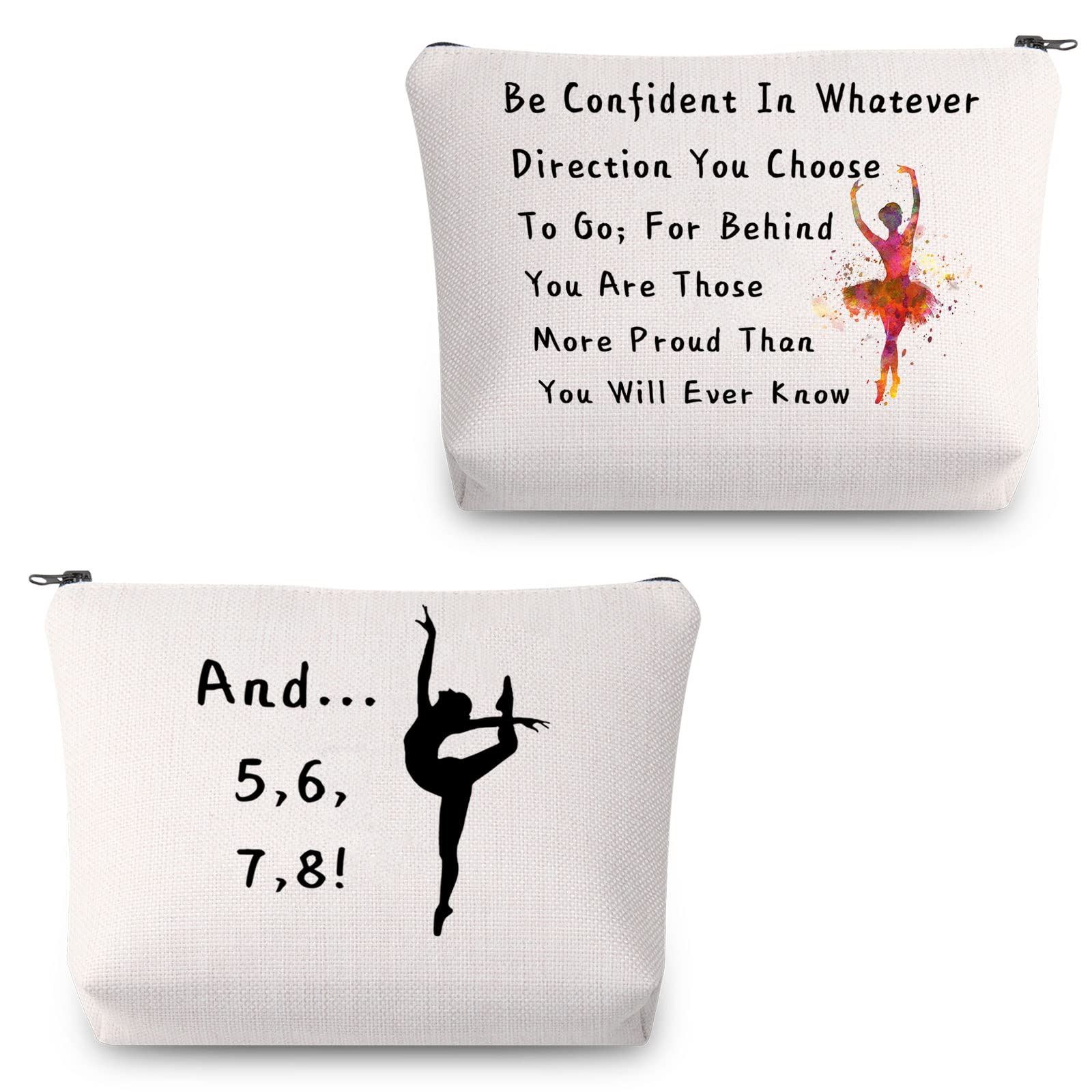 JYTAPP Dance Makeup Bag Inspirational Ballet Dancer Cosmetic Bag Dance Teacher Gifts Dancing Makeup Zipper Pouch Recital Gift 5678 Gift