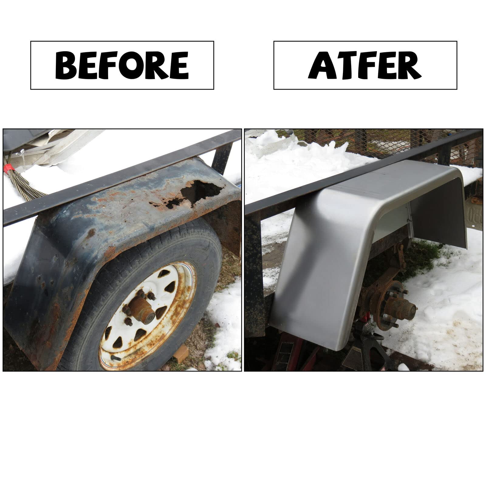 HECASA Square Axel Trailer Boat Fenders Fit 14 inch-16 inch Wheels