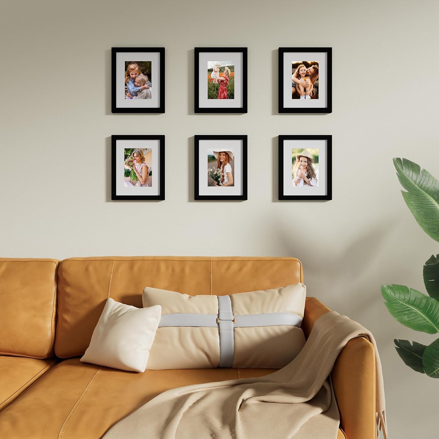 Vittanly 8x10 Picture Frames for Wall Set of 9, Display 5x7 Pictures with Mat or 8x10 without Mat, Collage Frames for Wall or Tabletop, Perfect for Home Décor and Gifts, Black