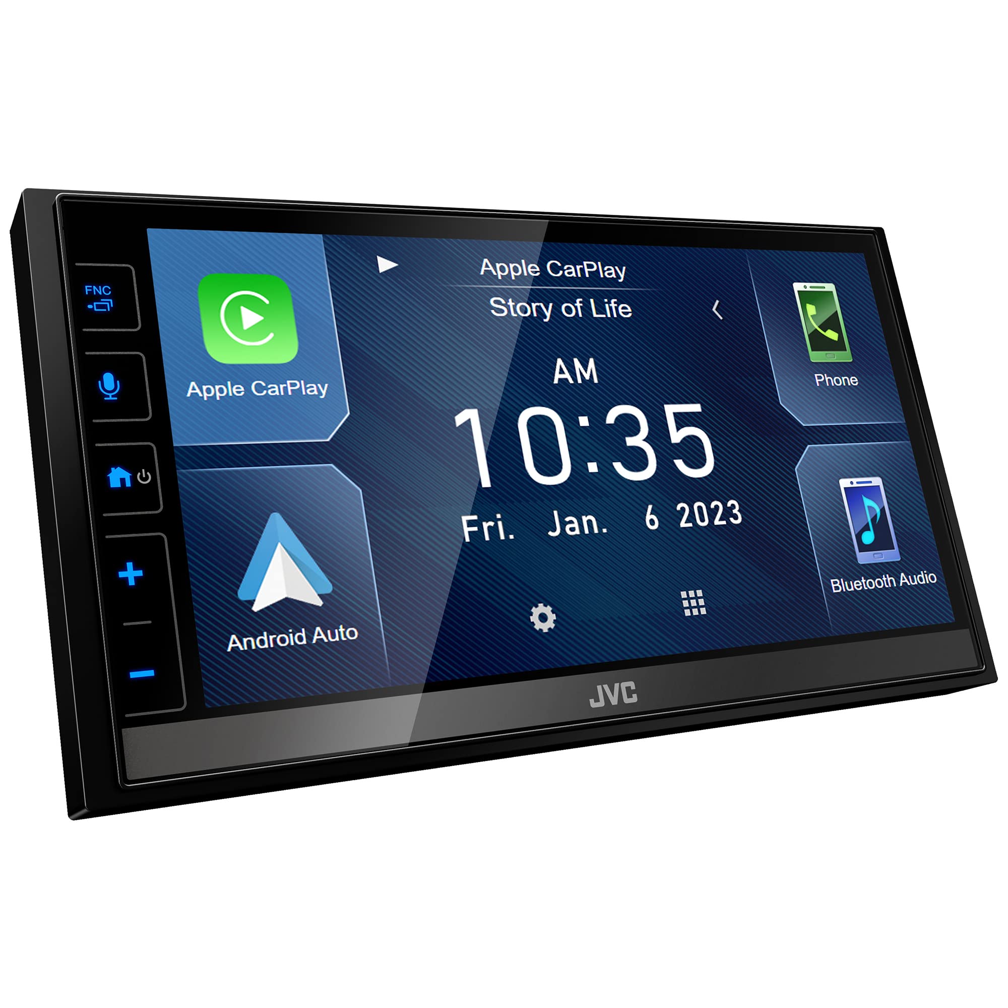 JVC KW-M780BT Apple CarPlay Android Auto Digital Media Player, Double Din, 6.8 Inch LCD Touchscreen, AM/FM, Bluetooth, MP3 Player, USB Port, iDatalink Maestro, SiriusXM, Class D Amp, Car Radio