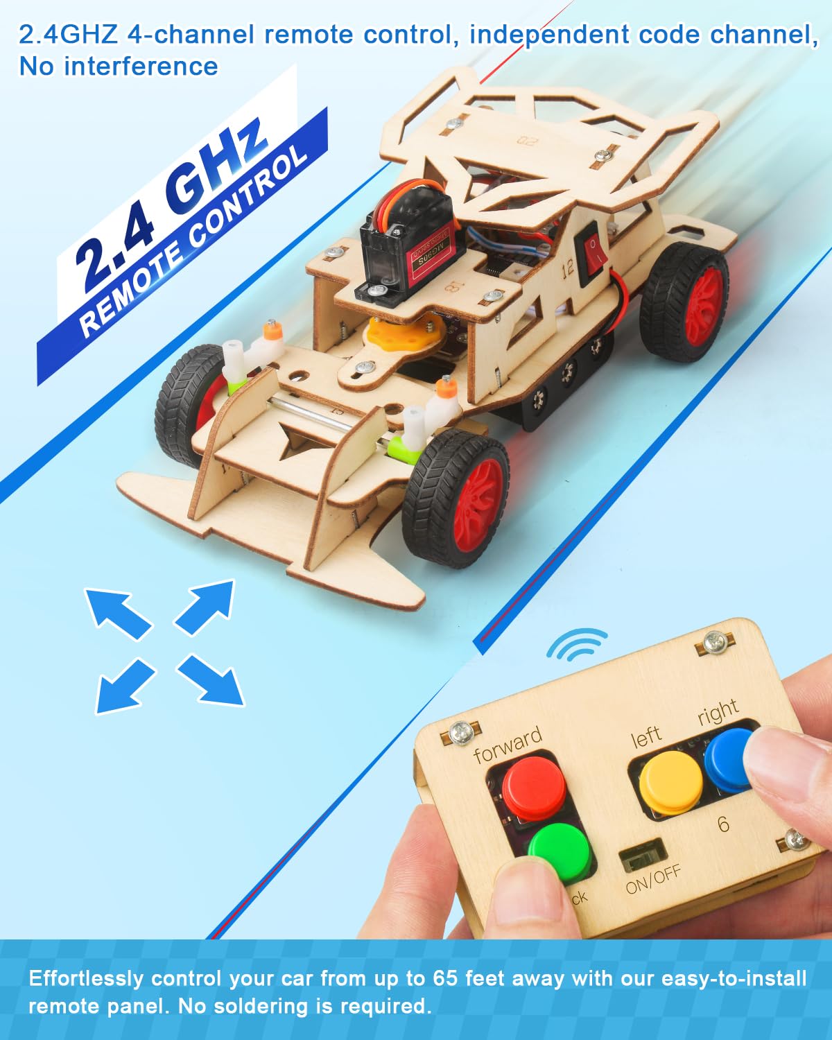 Poraxy STEM Kits for Kids Age 8-10-12, Building Remote Control Model Car, Wooden 3D Puzzles, Toys for Ages 8-13, Science Educational Projects Crafts, Gifts for 8 9 10 11 12 13 Year Old Teen Boys Girls