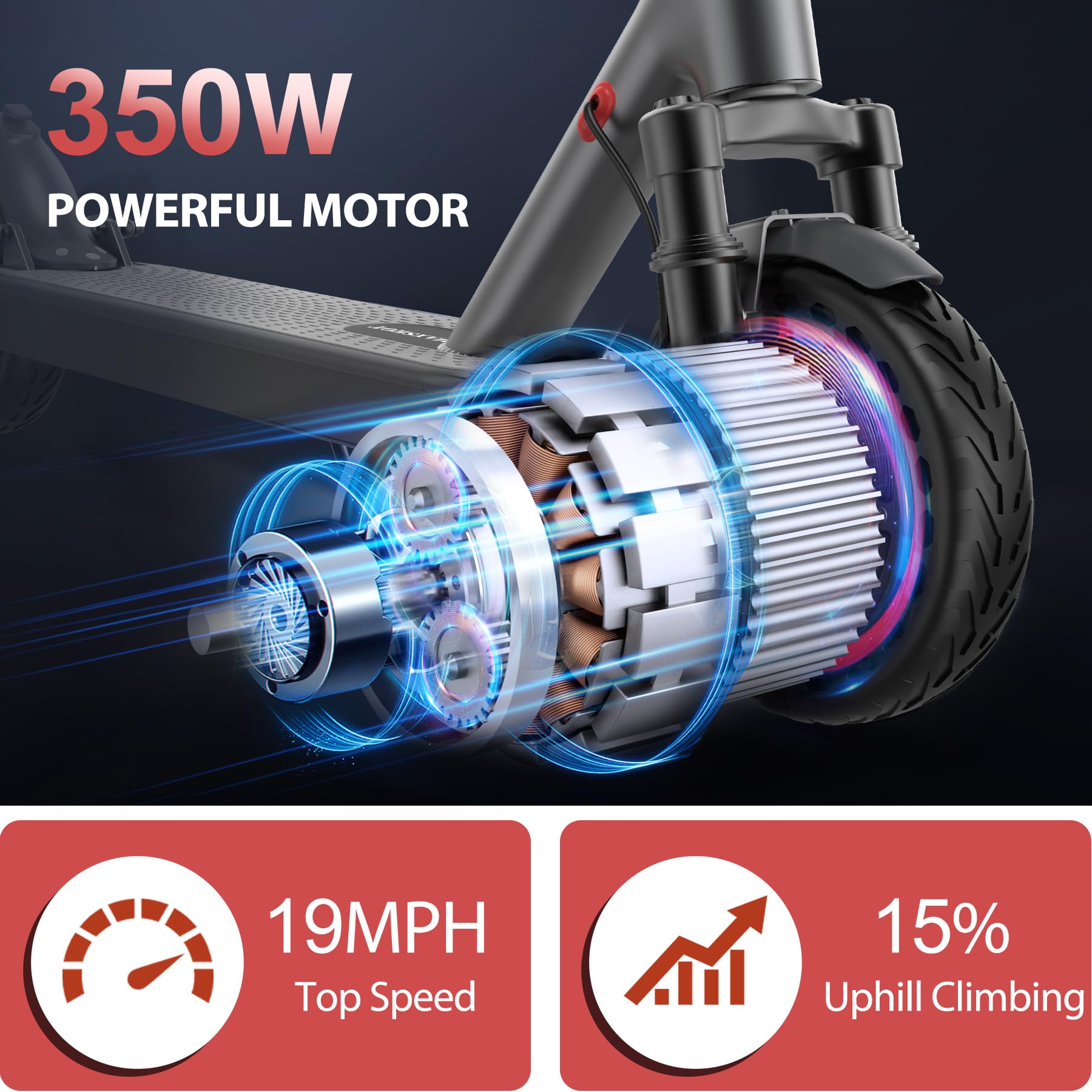 MAXSHOT Electric Scooter for Adults, 8.5/10/14" Tires, 19/22Mph, 350W/500W Motor, 21-28 Miles Range, Folding E-Scooter with Dual Suspension,APP Control