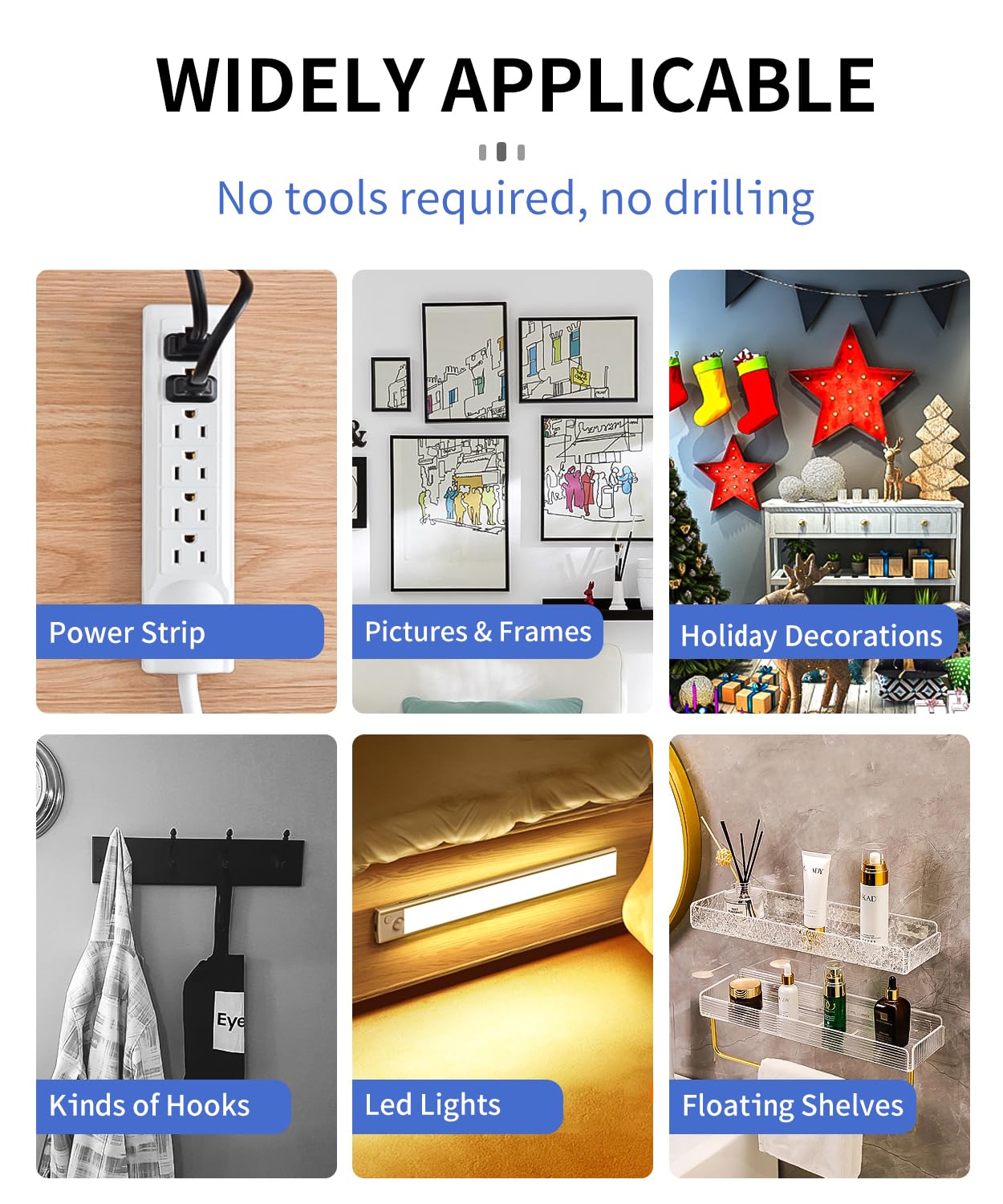 PHIXBEAR Double Sided Tape Strong Adhesive, Super Stick Large Tape Heavy Duty Mounting (20Ft x 1.2In), No Damage Wall Adhesive Clear Removable, Nano Decor Poster Tape