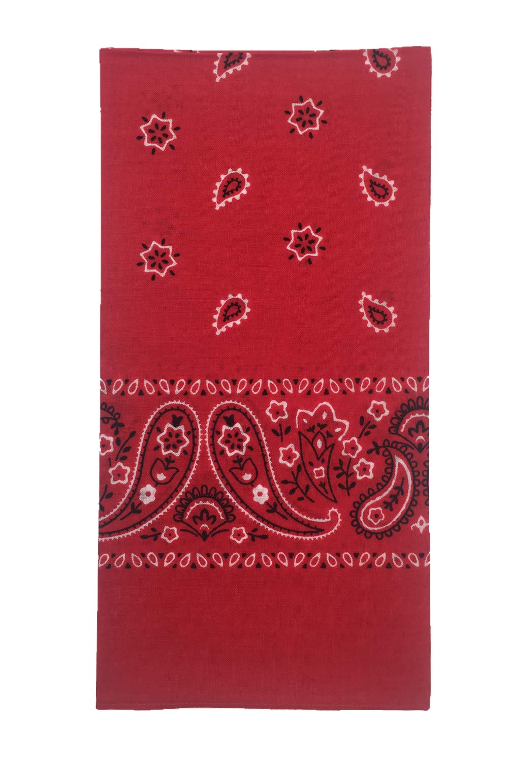 Vamqor 100% Cotton 10 Pack Fine Bandanas(Red)
