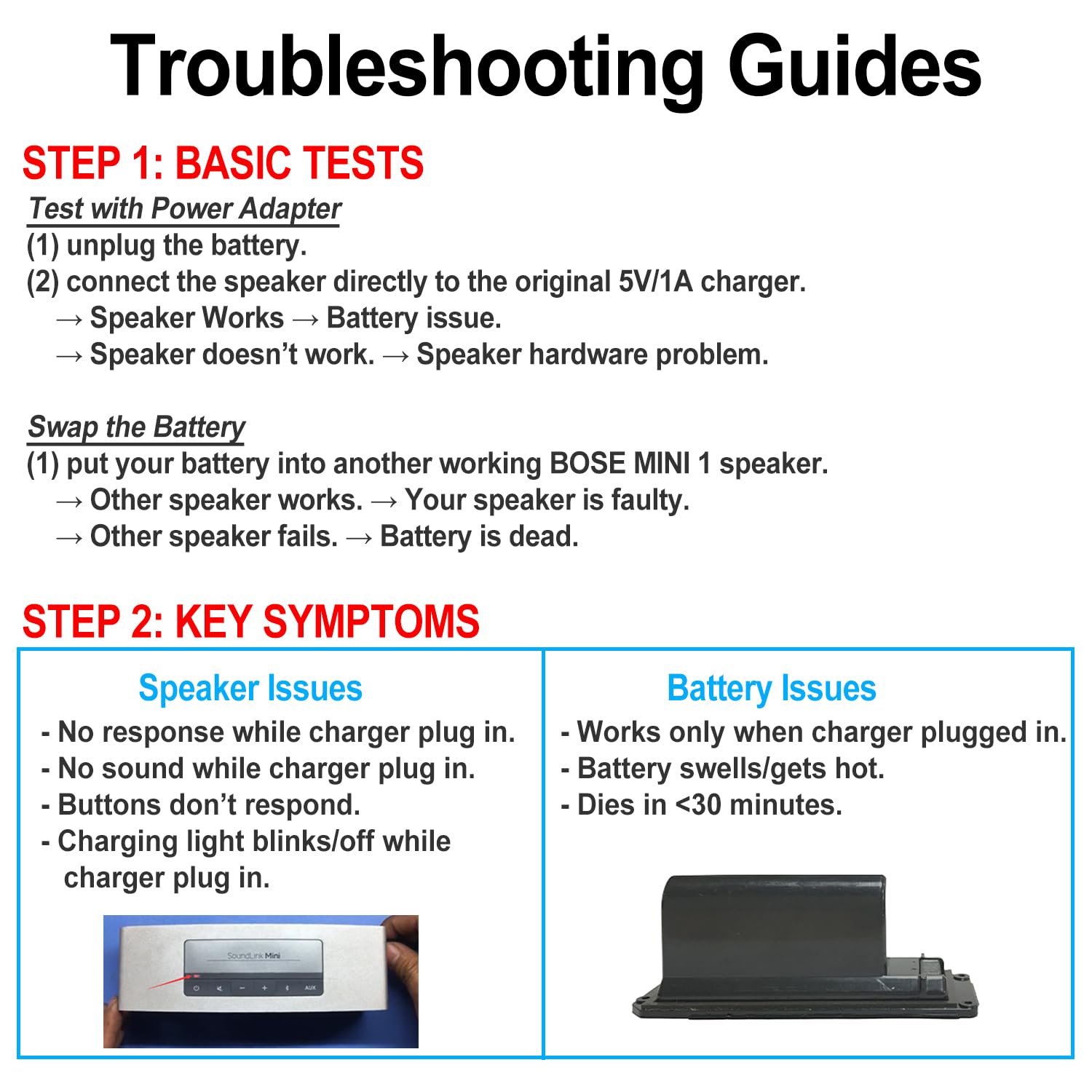 061384 061385 061386 063287 Battery Only Compatible with Bose Mini 1 Speaker, 21.46Wh Speaker Battery with No Connection-Cable and No Control-Board
