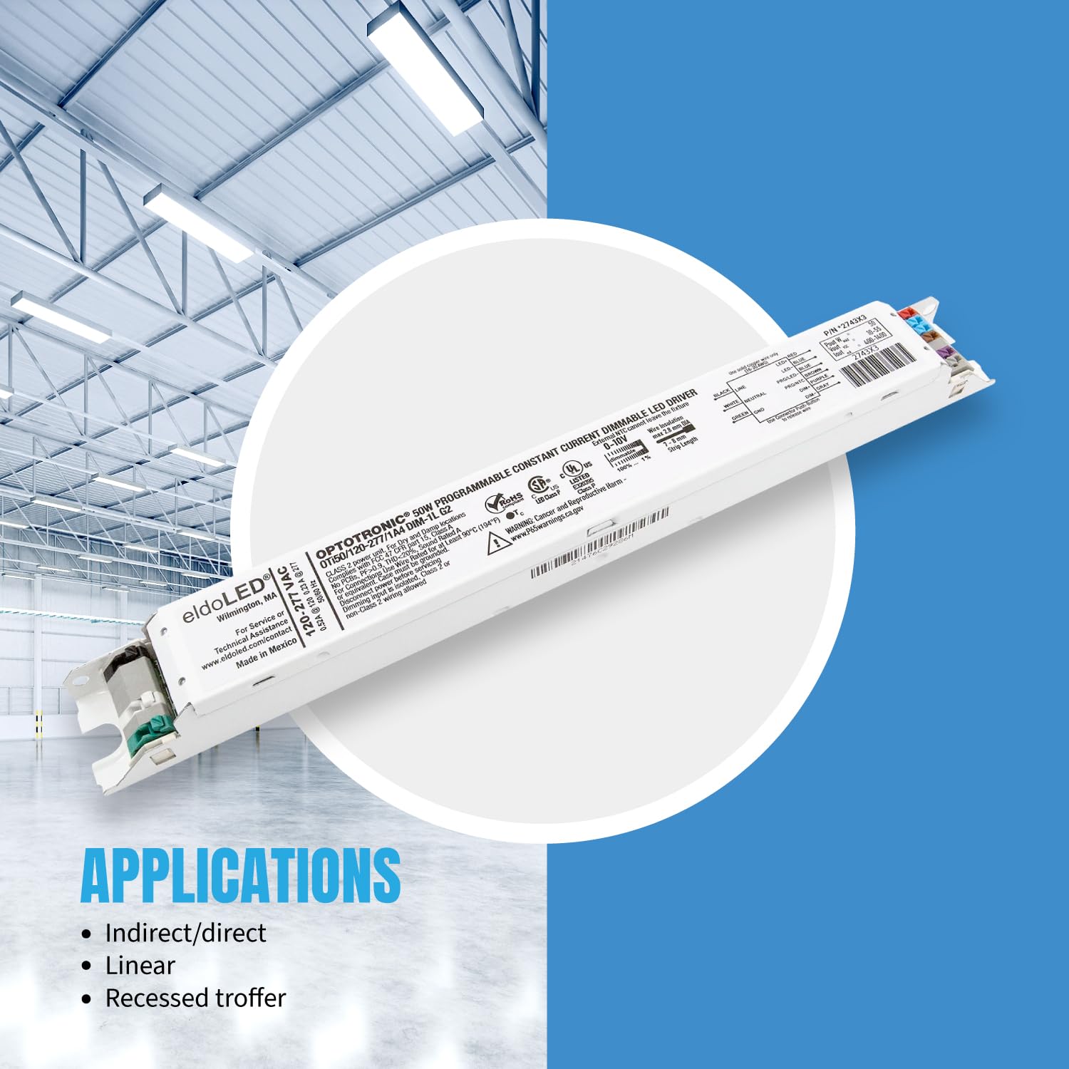 10 Pieces Osram 57452 50 watt 120/277 volt 50-60Hz Dimmable LED Driver (OTi50/120-277/1A4/DIM-1/L G2 Osram Optotronic LED Driver)