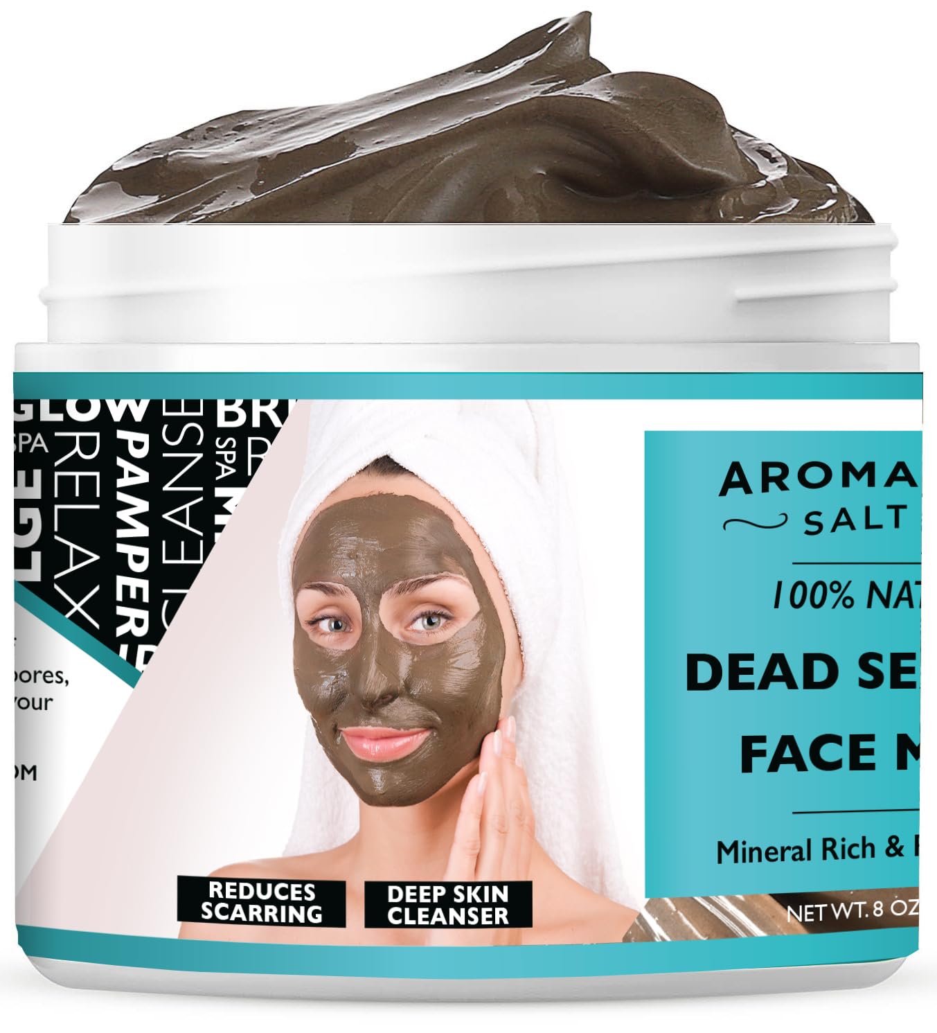 100% Pure Dead Sea Mud Mask - 5 Minute Mask - No Ingredients Added - for Face & Skincare - Blackhead Remover - Anti-aging - Pore Minimizer