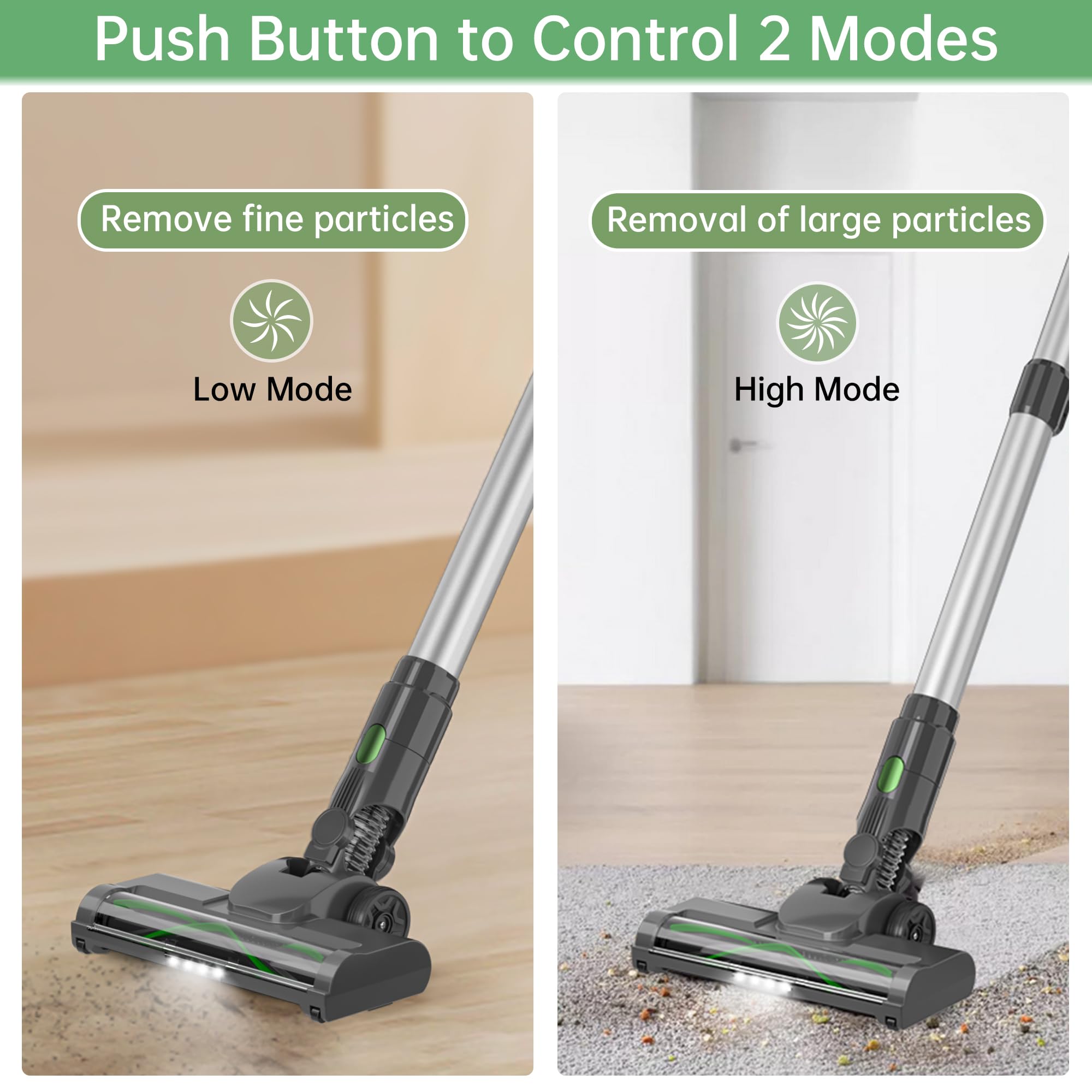 ENCHE Cordless Vacuum Cleaner, 45000pa 450W Stick Vacuum,6-in-1 Rechargeable Vacuum with LED Display,50mins Runtime,Lightweight with LED Headlights for Hardwood Floor Low-Pile Carpet Pet Hair