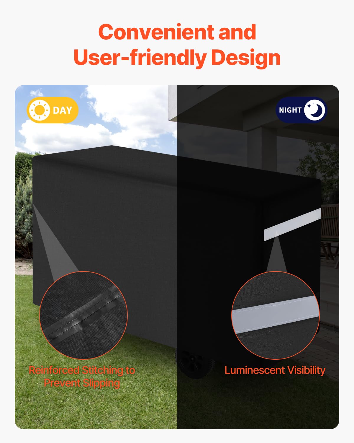 VEVOR Grill Cover, 59 inch BBQ Covers for Outdoor Grills, Waterproof, Fade Resistant, Weather Resistant Heavy Duty 600D Polyester, Easy On/Off, with Secure Buckles, Black