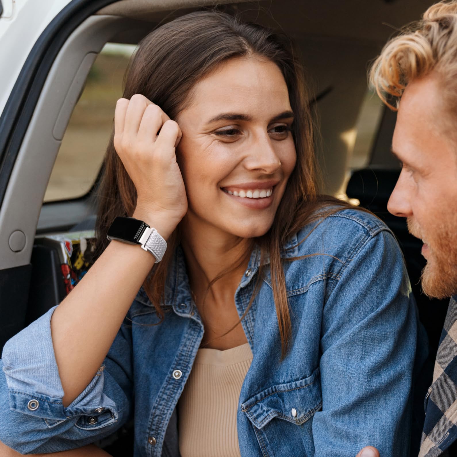 Huadea 3 Pack Compatible with 18mm Fossil Women's Women's Gen 6 42mm Watch Band/5E 42mm & Bestinn/Mindrose H80 1.47'' Fitness Tracker, Soft Sport Nylon Straps Wristbands for Women Men