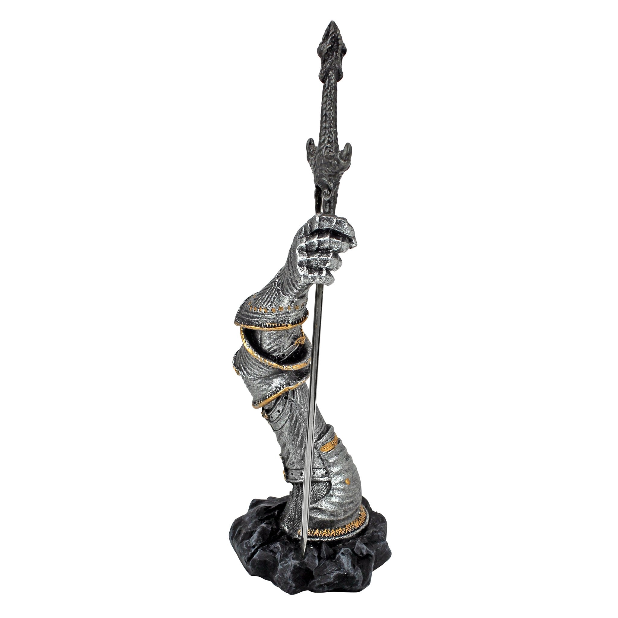 Design Toscano King Arthur's Sword of Excalibur Letter Opener Desk Accessory Statue, 10 Inch, Pewter Finish