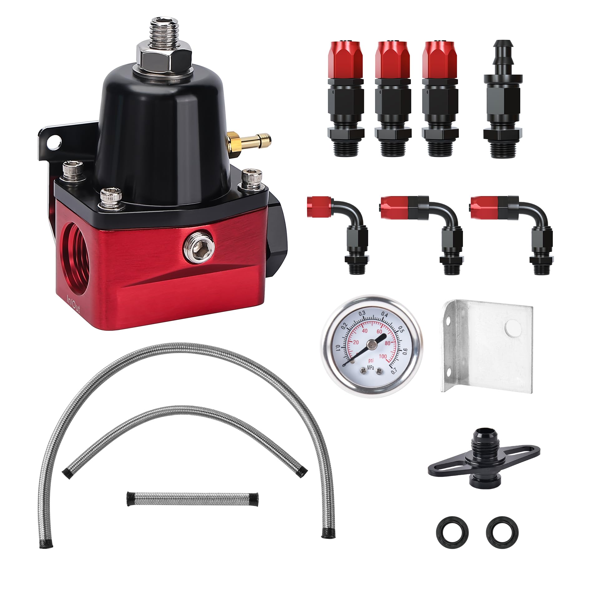 EVIL ENERGY Fuel Pressure Regulator 6AN EFI Bypass Return Adjustable (30-70PSI)