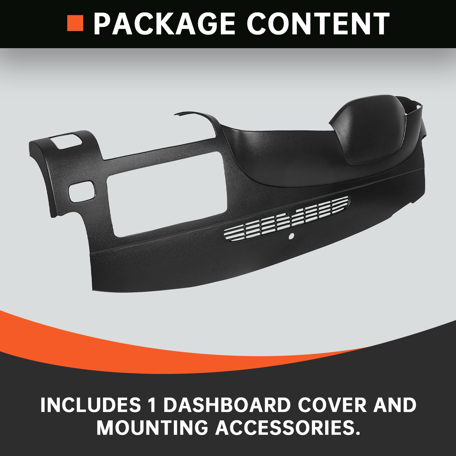 Kojem Dash Board Cover Compatible with 2007-2013 Chevy Silverado LS LT WT GMC Sierra SL SLE WT w/Dual Glovebox Dashboards Black
