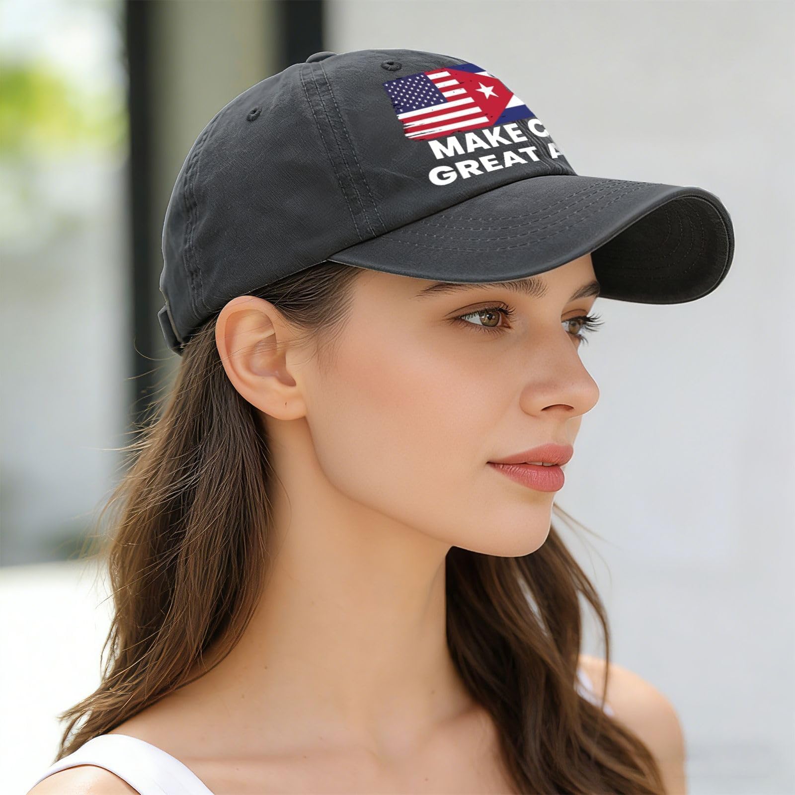 Make Cubas Great Again Hats for Men Aesthetic Washed Distressed Baseball Cap