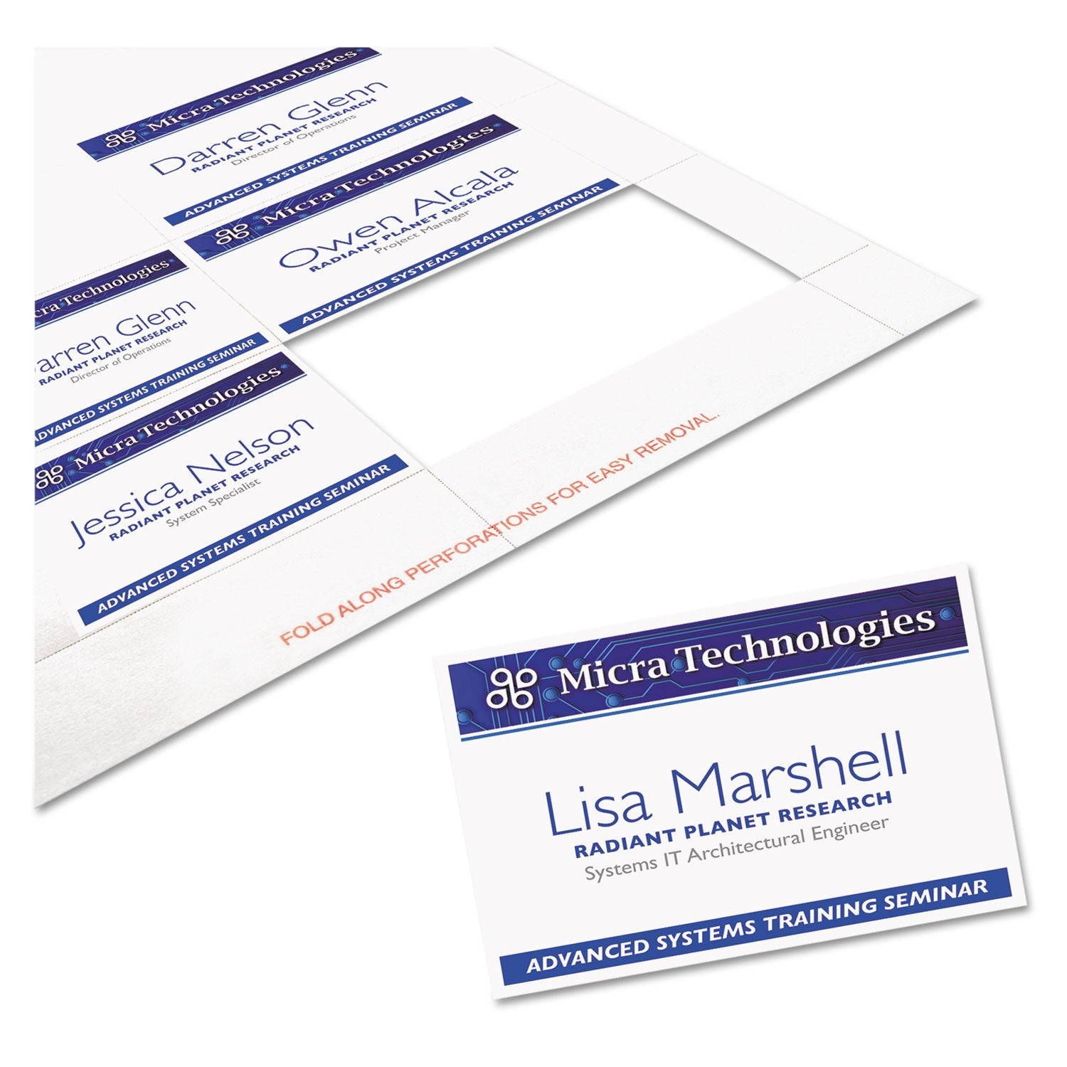 Avery 5390 Insert Badge Refill, Fits 2-1/4-Inch x3-1/2-Inch , 8/Sht, 400/BX, WE