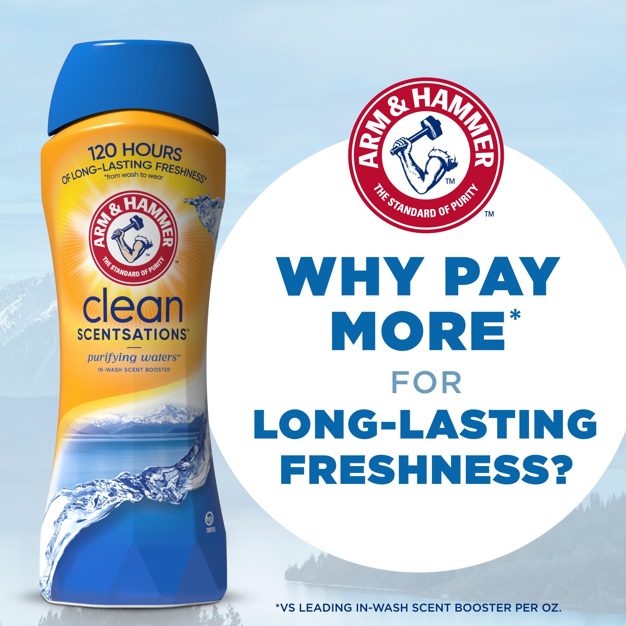 Arm & Hammer in-Wash Scent Booster, Purifying Waters, 37.8 oz