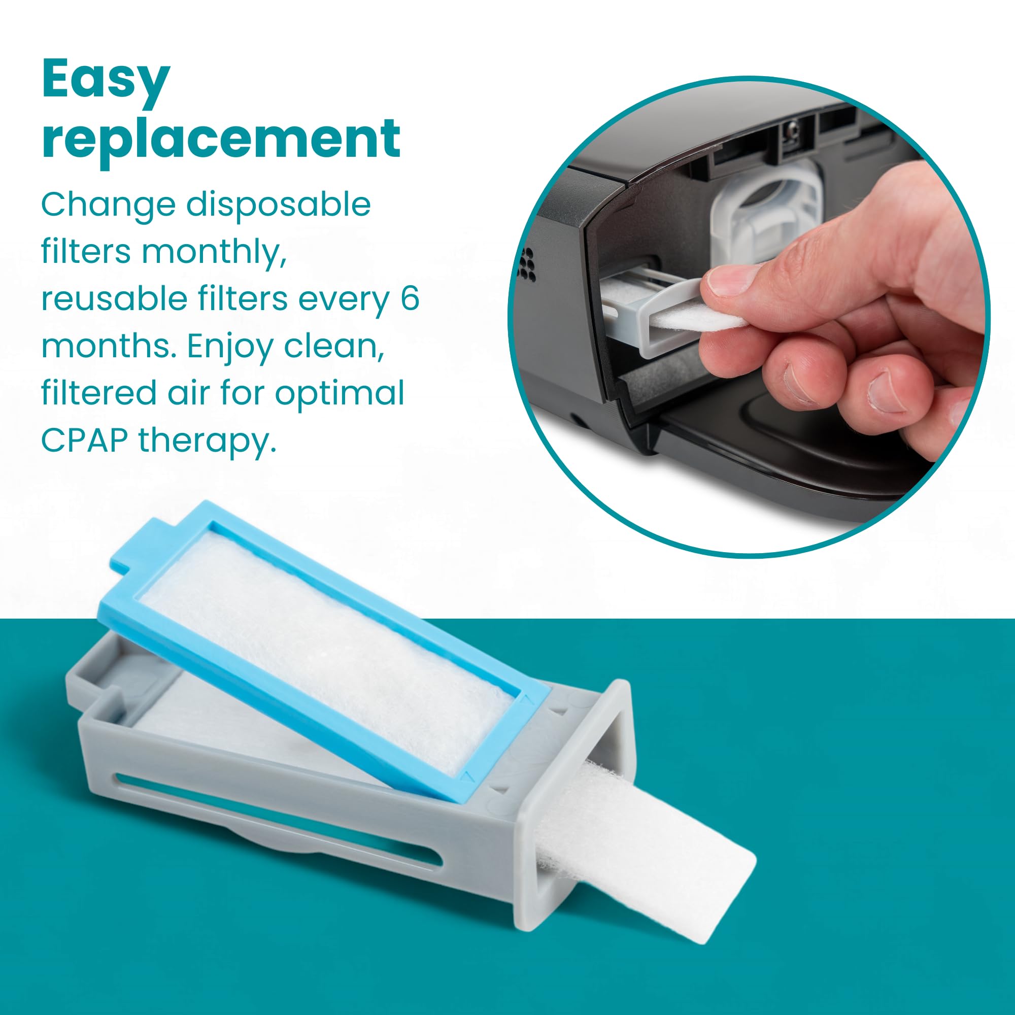 14 PCS LifeSource 1 Year Supply CPAP Filter Replacement, Made in The USA, Compatible with Philips Respironics DreamStation 2 Machines, Hypoallergenic, High Efficiency Foam Replacement Filters