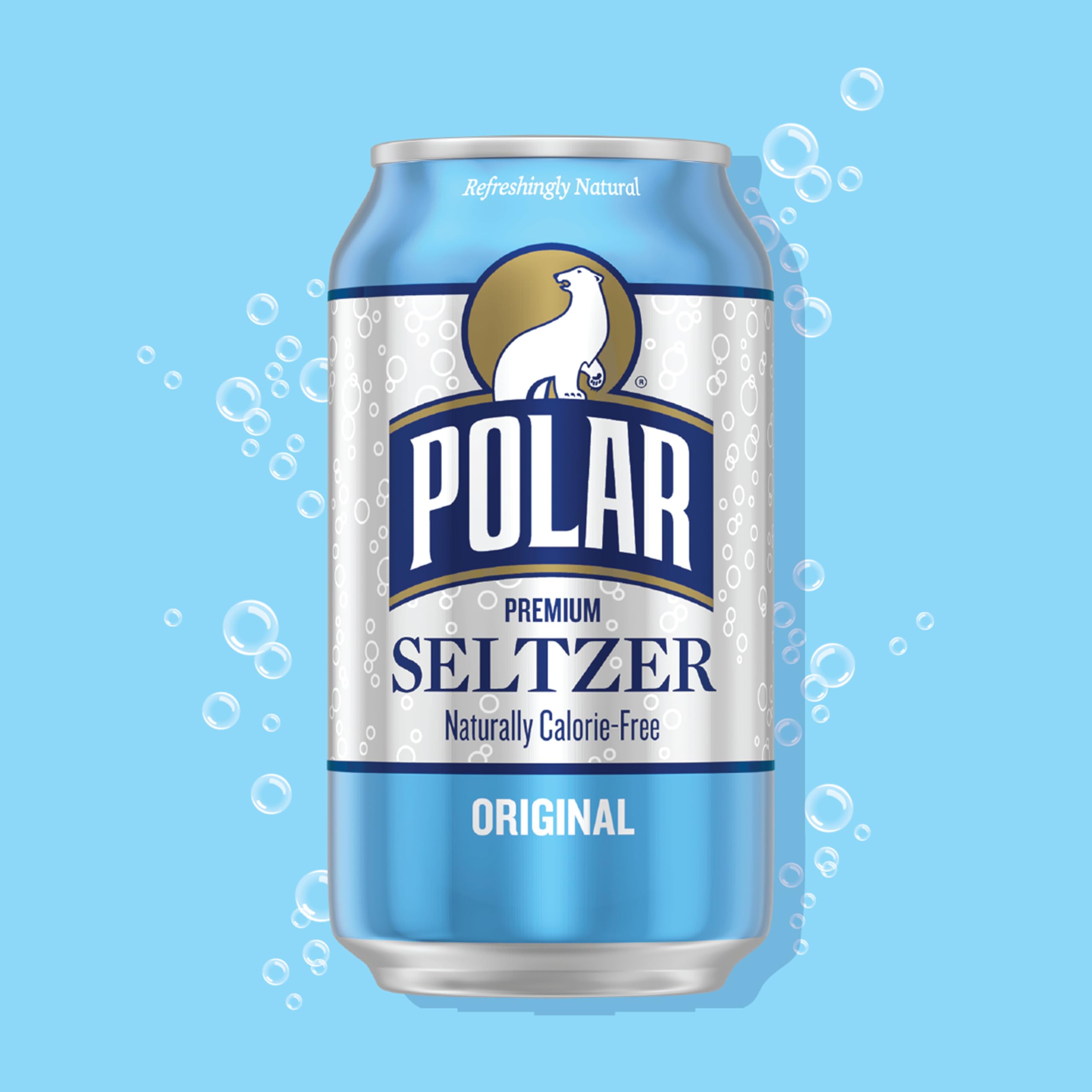 Polar Seltzer Water Original, 12 fl oz cans, 8pk