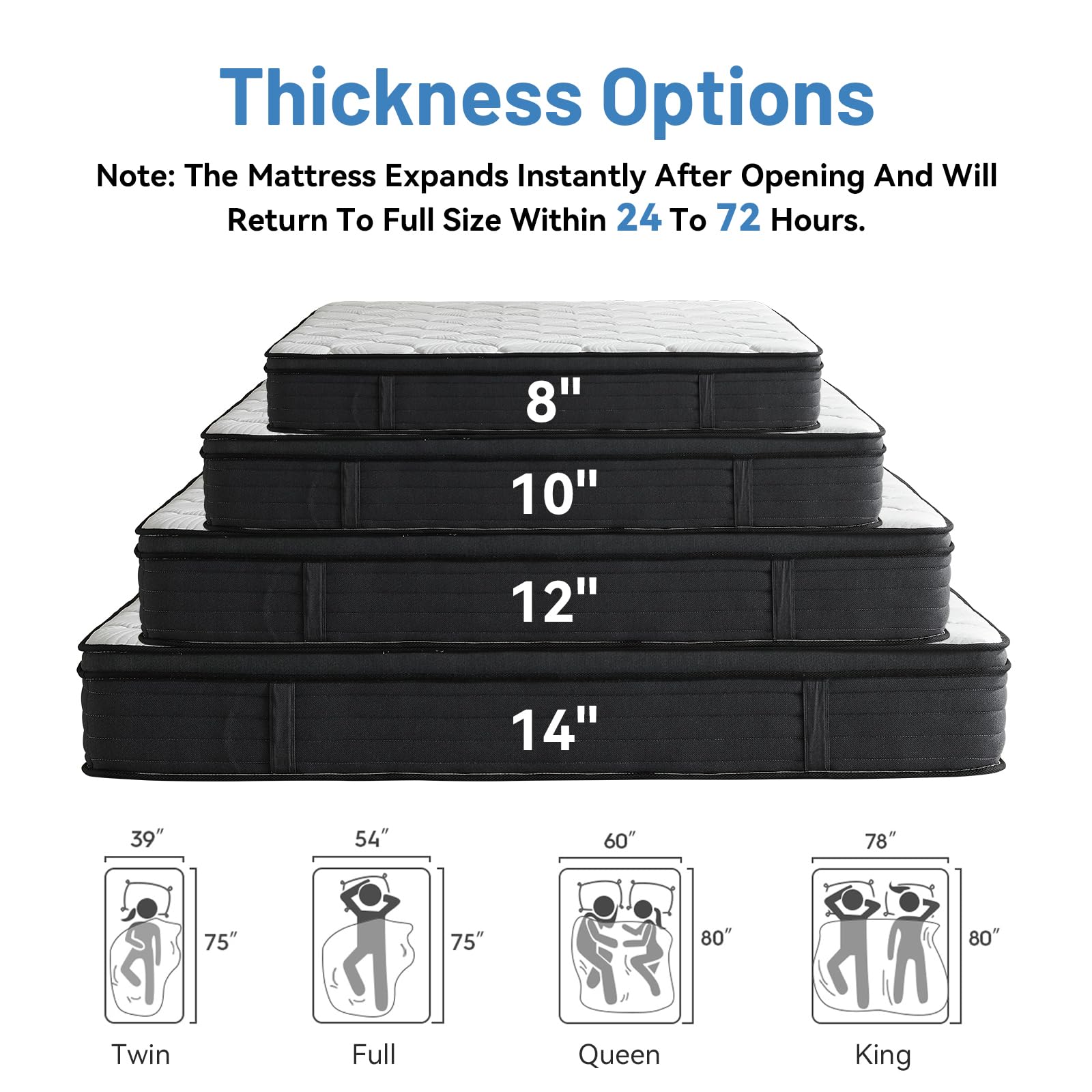 KYSHANN 10 Inch Full Size,Medium Soft Memory Foam Spring Hybrid Mattress in A Box,Motion Isolation,Cool Sleep,Pressure Relief,Easy Shipping Compressed Mattress,365 Night Trial,Forever Warranty