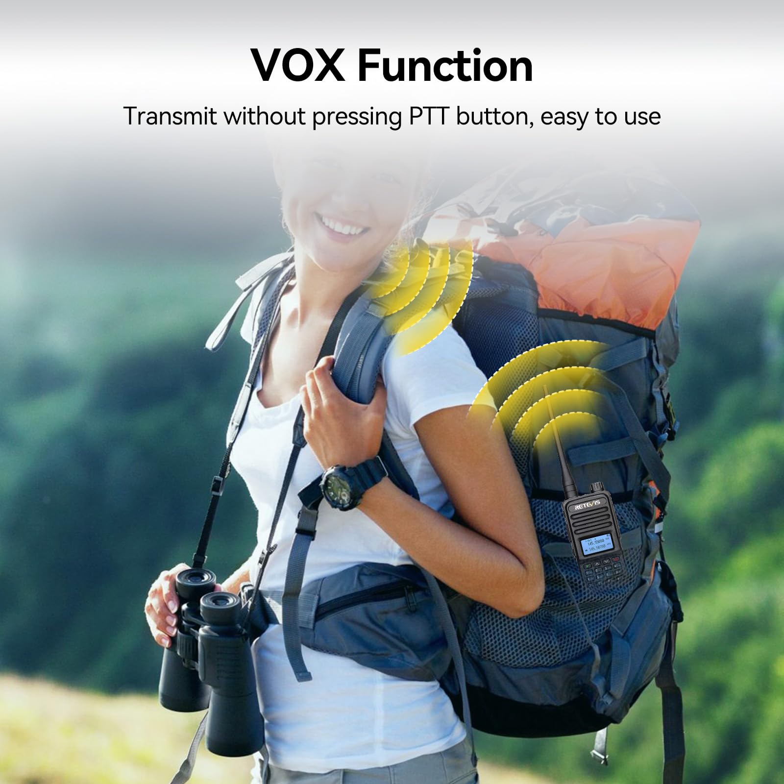 Retevis RT85 Ham Radios Long Range,Rechargeable Walkie Talkies,High Power,Built in VFO,DTMF,VOX,Emergency Alarm,Flashlight,Dual Band Radio for Family Survival Gear Camping Hunting (2 Pack)