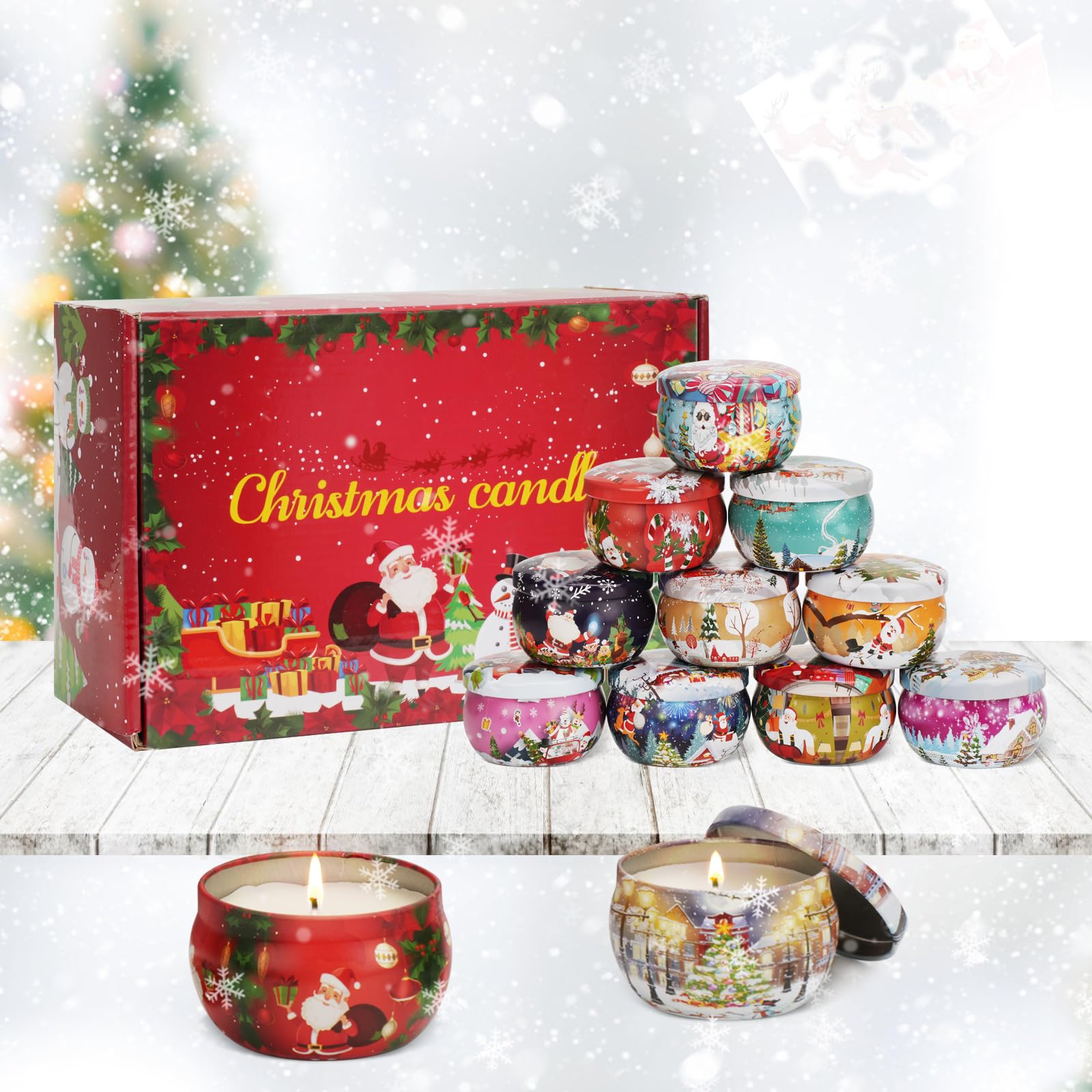 12 PCS Christmas Candles Scented Candles for Home 2.5oz Aromatherapy Candle Gift Set for Women Candles for Home Scented for Her Scented Candles for Christmas,Birthday, Thanksgiving, Mother's Day