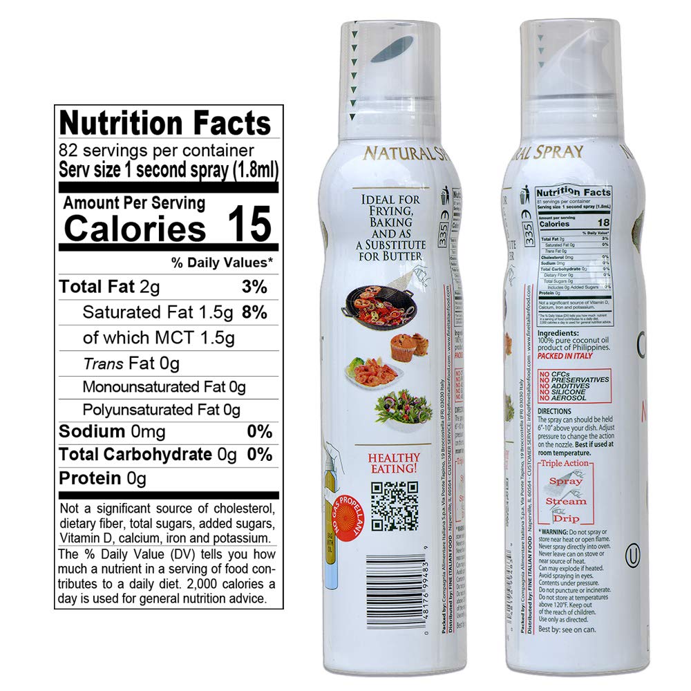 Mantova Coconut Oil Spray, 100% Pure Cooking Oil, Ideal for Healthy Keto Snacks, Baking, Grilling, and Seasoning - Versatile Dispenser for Spray, Drip, or Stream with No Waste, 5 oz