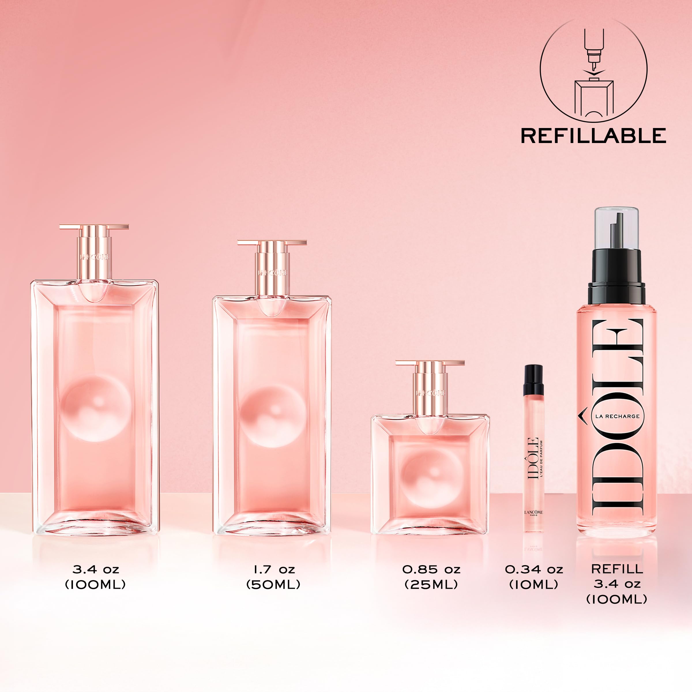 Lancôme Idôle Eau de Parfum - Long Lasting Fragrance with Notes of Bergamont, Jasmine & Vanilla - Fresh & Floral Women's Perfume - 0.34 Fl Oz