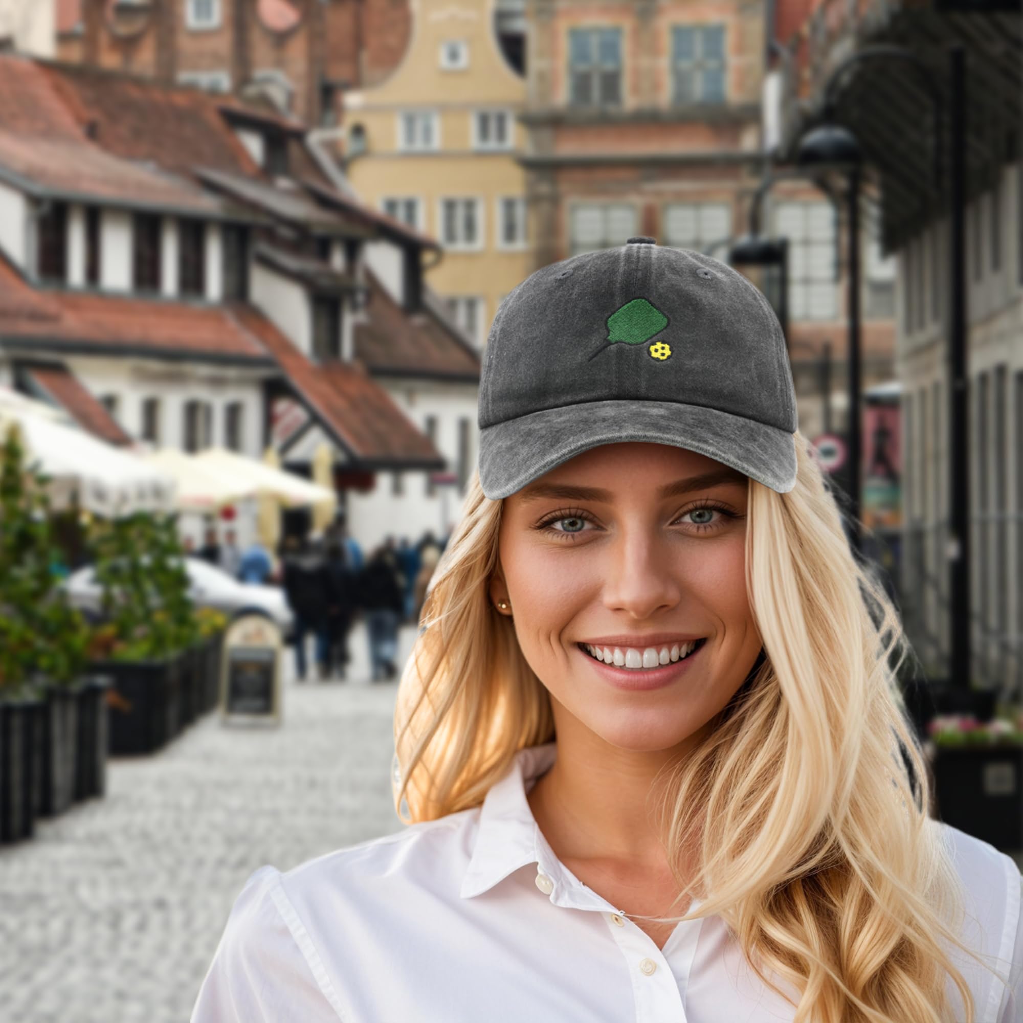 MINYJHZ Pickleball Hat, Pickleball Gift for Men Women, Adjustable Embroidered Baseball Cap, Comfortable, Breathable and Fashionable Black