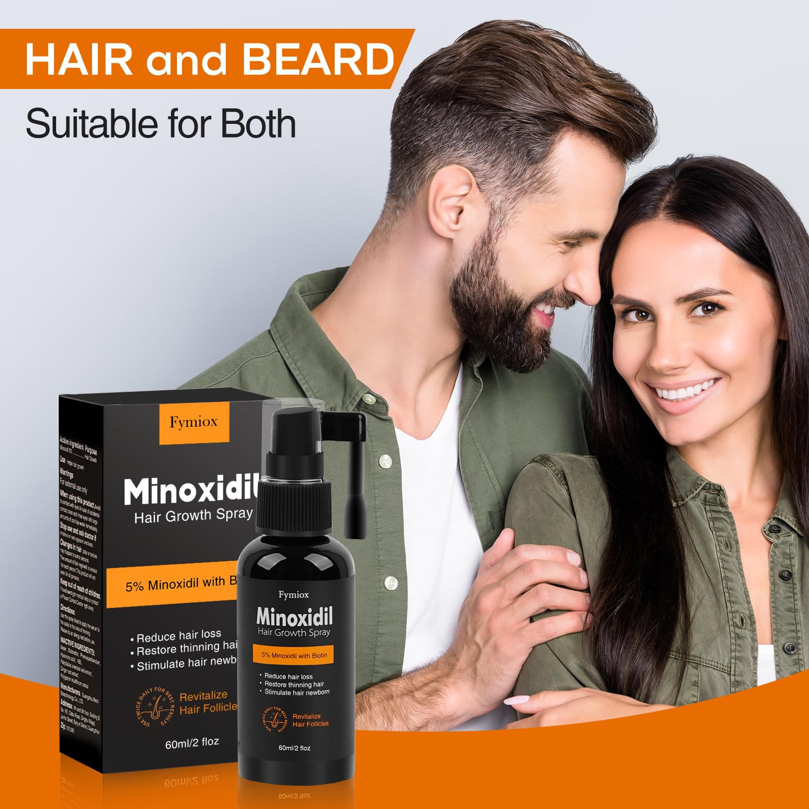 Minoxidil for Men and Women Hair Growth, 5% Minoxidil for Men Beard Growth,Hair Regrowth Treatment for Thinning Hair and Hair Loss (Fl Oz, 2)
