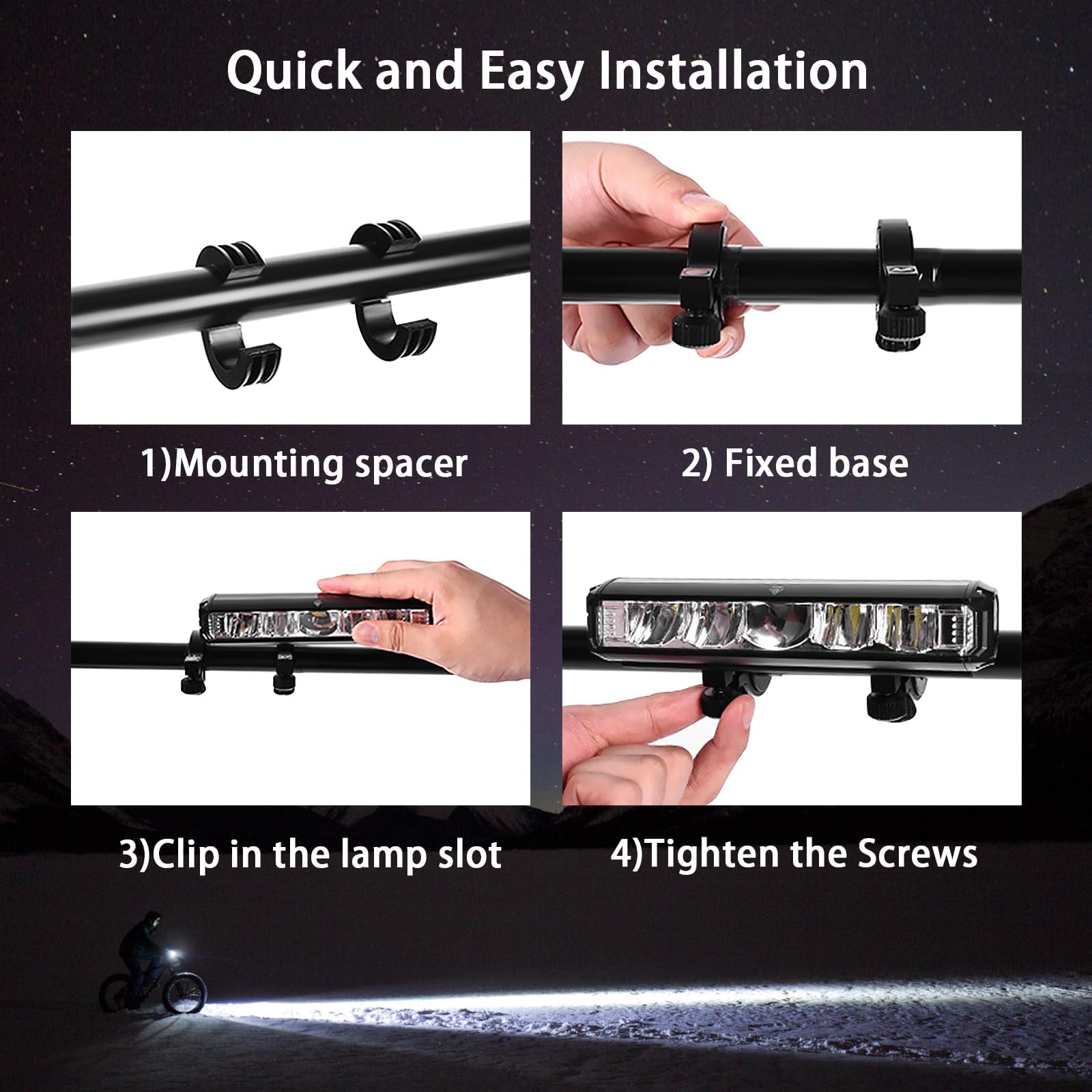 Suruid Super Bright LED Bike Light, USB Rechargeable Bicycle Headlight-5 Modes, Waterproof Bike Headlight, Waterproof Bike Headlight,Daytime Running Light,MTB Off-Road Cycling Commuting 1