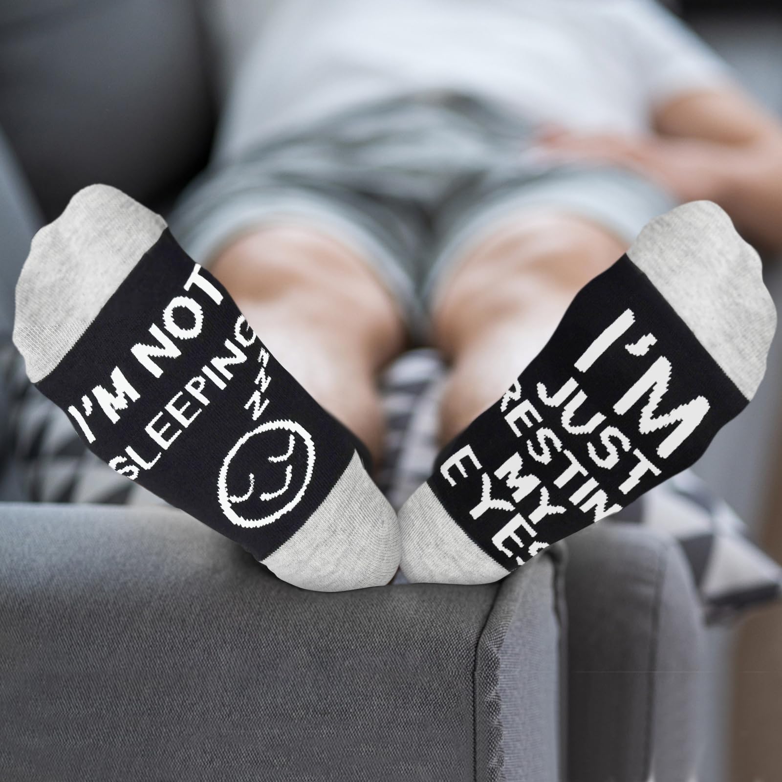 Dealswin Gifts for Dad Funny Socks: Birthday Gifts for Men Husband Garandpa, Stocking Stuffers for Men Father's Day Gifts idea, I'm Not Sleeping I'm Just Resting My Eyes Socks