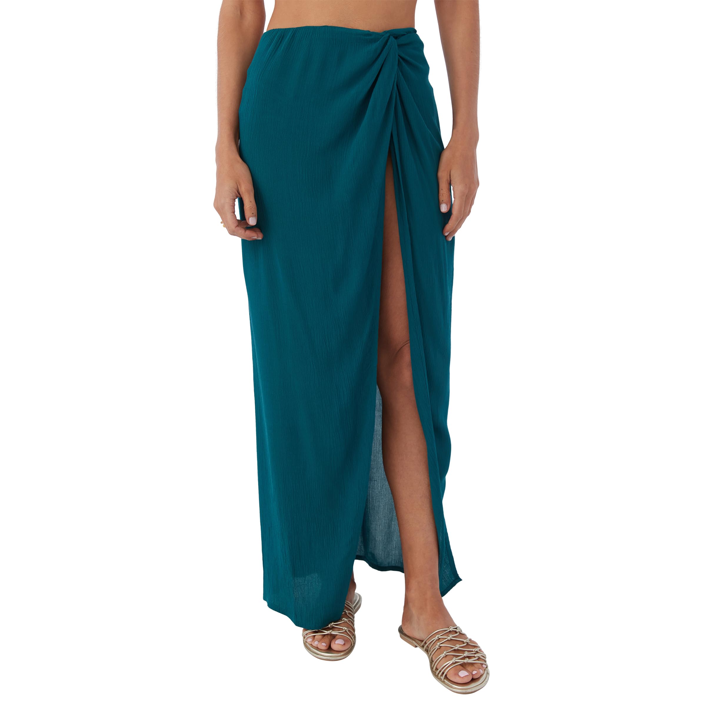 O'NEILL Womens Swim Saltwater Solids Hanalei Cover-Up Skirt, Deep Teal, L