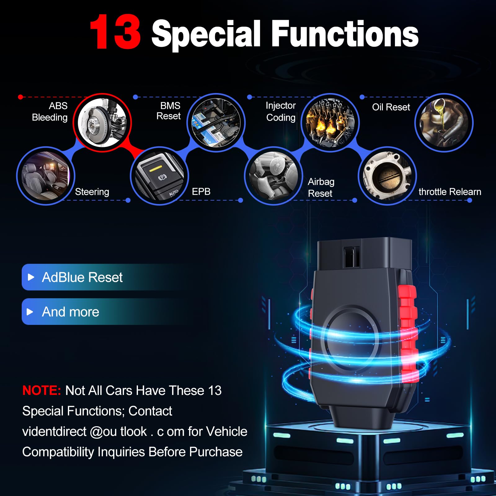 Bidirectional Scan Tool: VIDENT iSmartDiag510 Wireless OBD2 Scanner Diagnostic Tool for iPhone & Android with Ongoing Update, All System Diagnosis, 13 Reset, ABS Bleed, Oil Reset, CAN FD for GM, DoIP