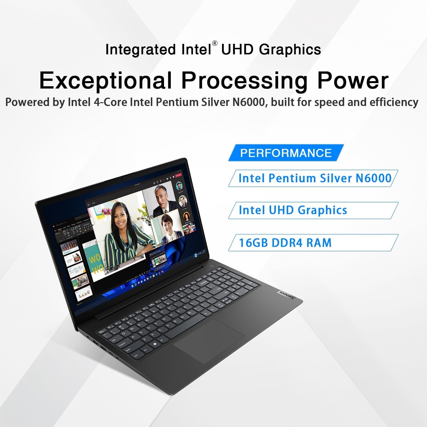 Lenovo V15 Business Laptop | 2025/2026 Edition | Intel Pentium 4-Core Series Processor | 15.6 FHD Screen (1920 x 1080) | 16GB RAM | 512GB PCIe SSD | WiFi-6 | Ethernet RJ-45 | Windows 11 Pro