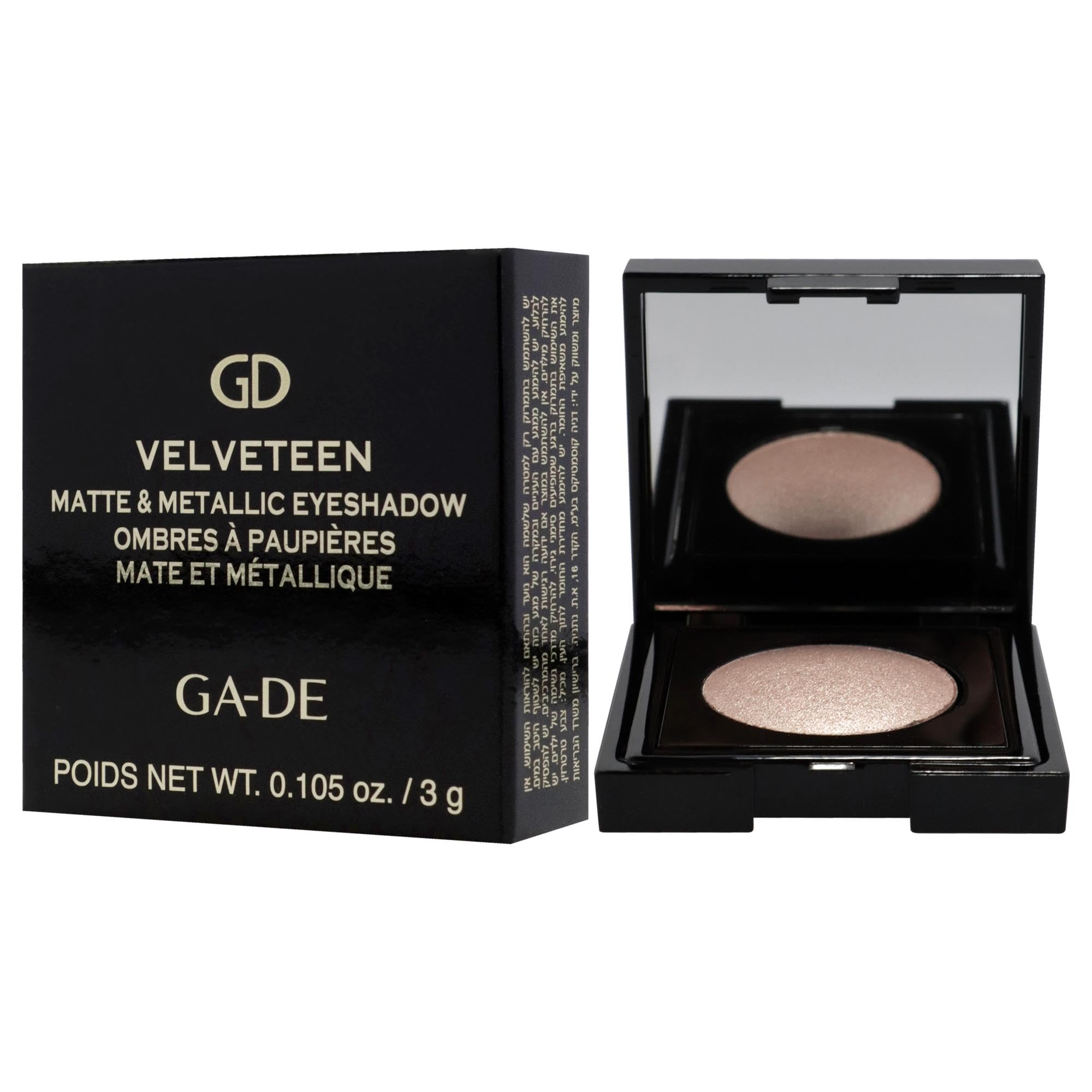 GA-DE Velveteen Metallic Eyeshadow Mono, 185 - Pearl Infused, Shimmer Eye Makeup - Silky-Soft, Densely Pigmented, Seamless Blend - 0.105 oz