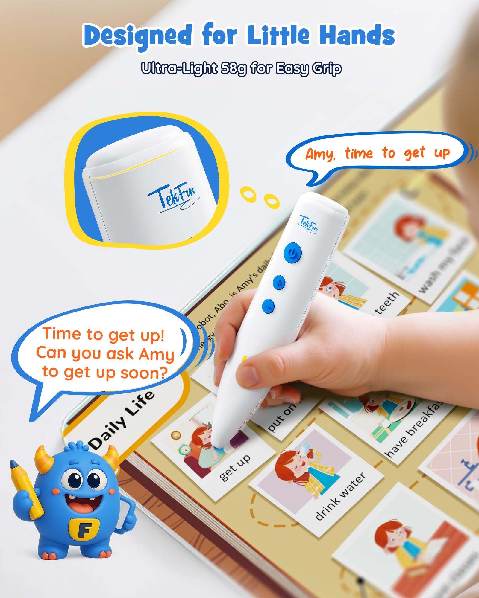 TEKFUN Learn to Read Sound Books with Talking Pen, Educational Autism Sensory Toys for Kids, 500+ Learning Activities, Toddler Birthday Gifts for Boys Girls Ages 1-6