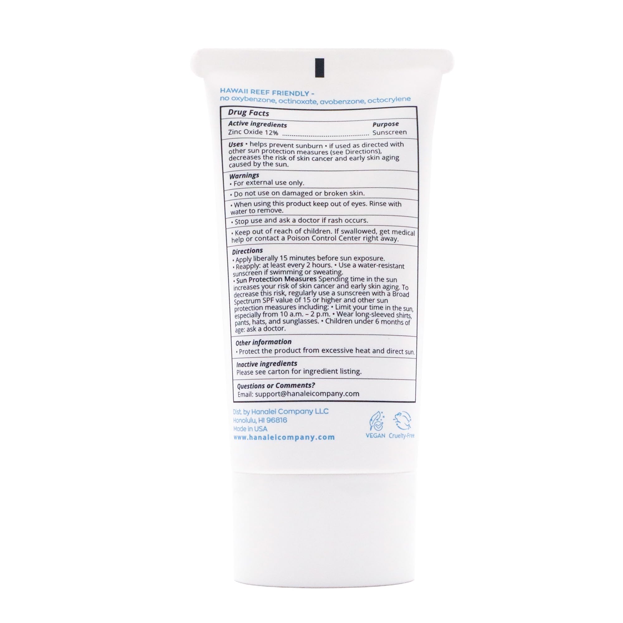 Hanalei Mineral Sunscreen Face Moisturizer SPF 50 – Dermatologist Tested, Zinc Oxide, Vegan, Reef-Safe, Invisible Protection, No White Cast, 3-in-1 Hydrating Primer, Gentle for Sensitive Skin 1.7 oz