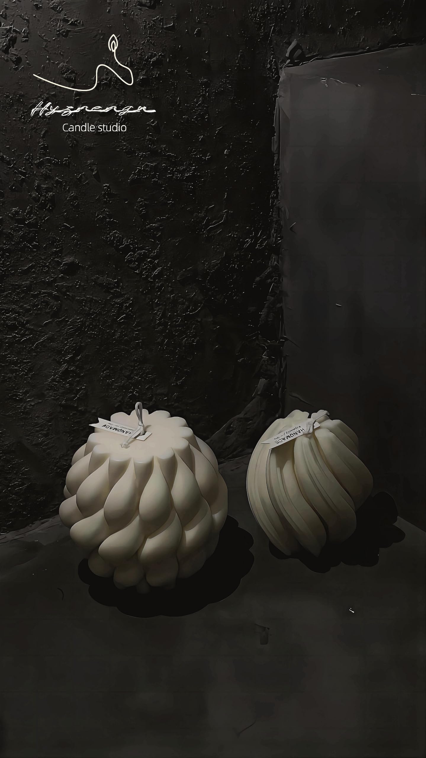 Hyznengu Knot Ball Candle - White Large Handmade Pillar Scented Soy Wax Candles,Elegant Aesthetic Candle for Women,Housewarming Presents,Home Room Shelf Coffee Table Decorative Idea Candles