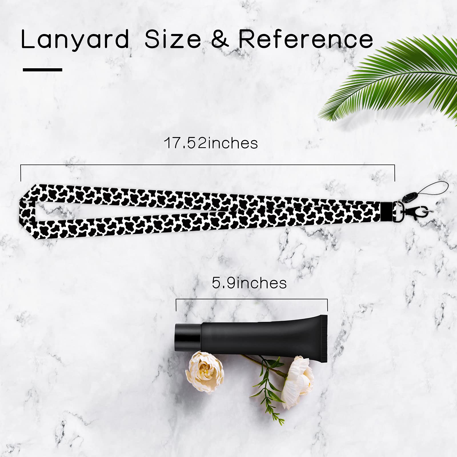 Cow Pattern Lanyard for ID Badges,Key Neck Strap, Kid Neck Lanyard for Keys,Cute Animal Keychain,Black and White Lanyard for Women Men Teachers Teens Girls Boys,Lanyard for Card Holder