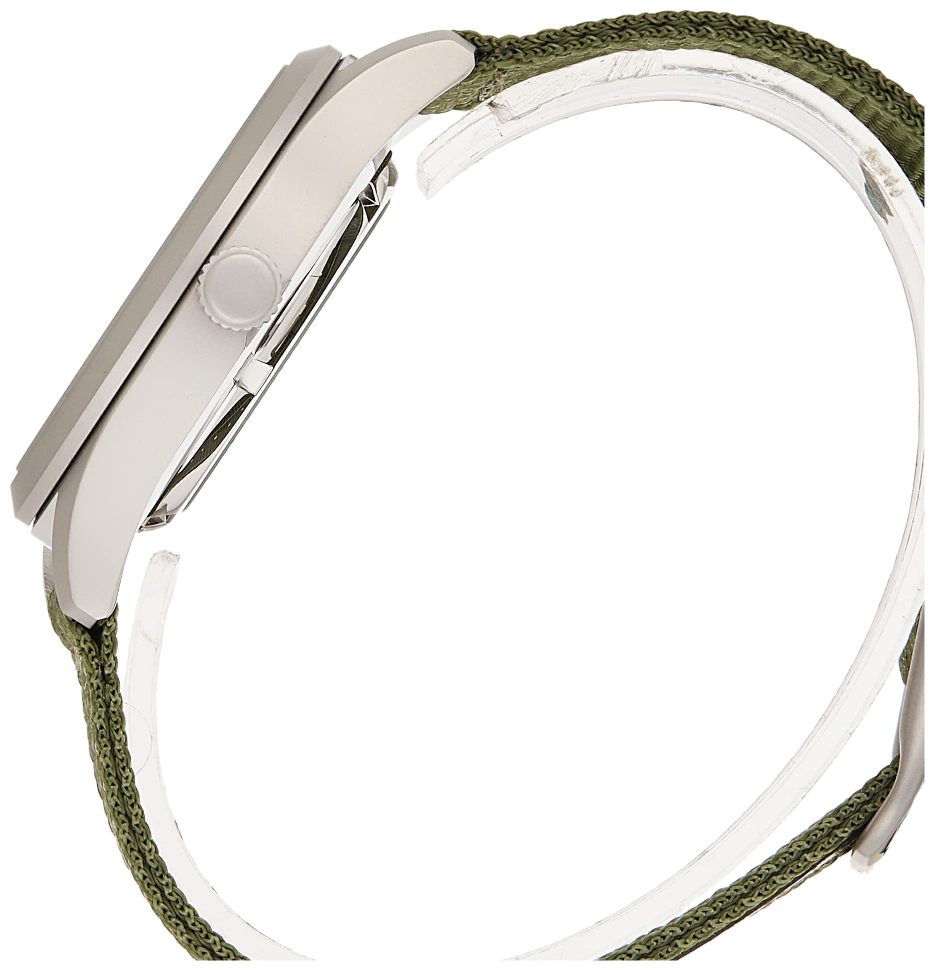 Seiko SNZG09K1 Men's Automatic Analogue Watch with Fabric Strap, Green/Green, 42 mm, Strap