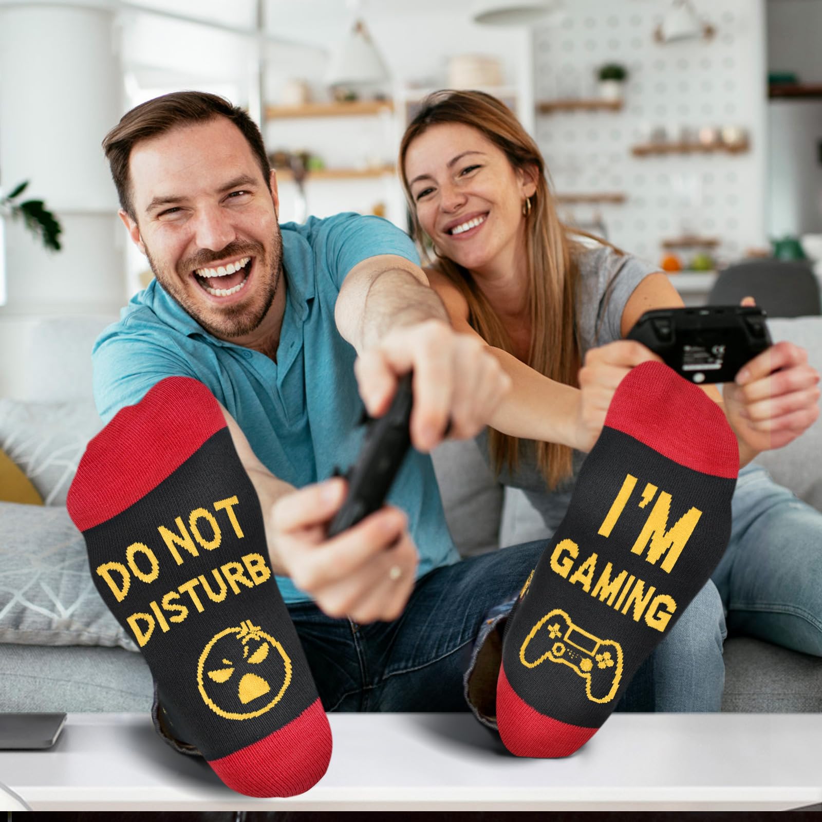 Dealswin Do Not Disturb I'm Gaming Socks, Funny Gamer Gifts for Teen Boys Game Socks Christmas Gifts Ideas For Teenage Boys