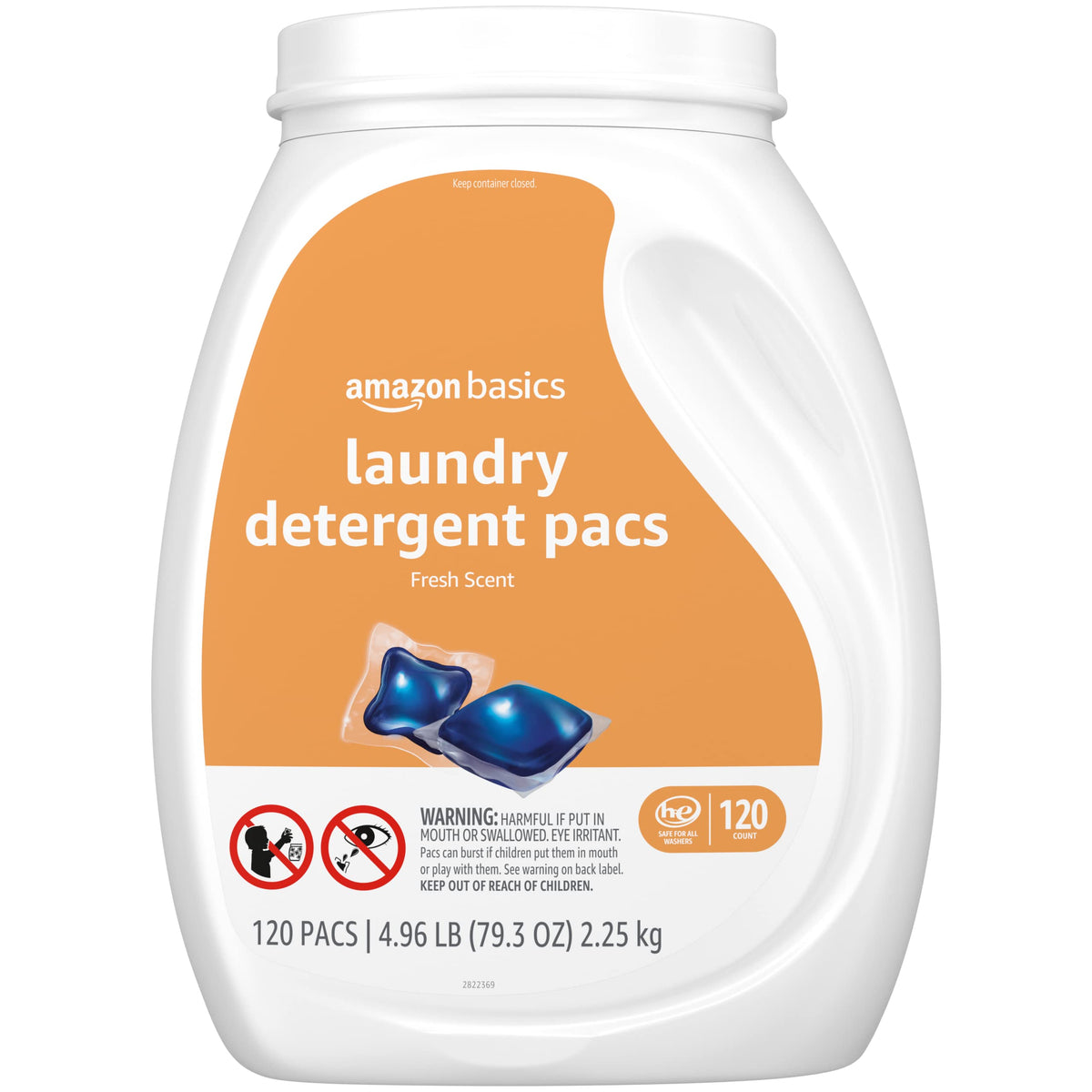Amazon Basics Laundry Detergent Pacs, Fresh Scent, 120 count (Previously Solimo)