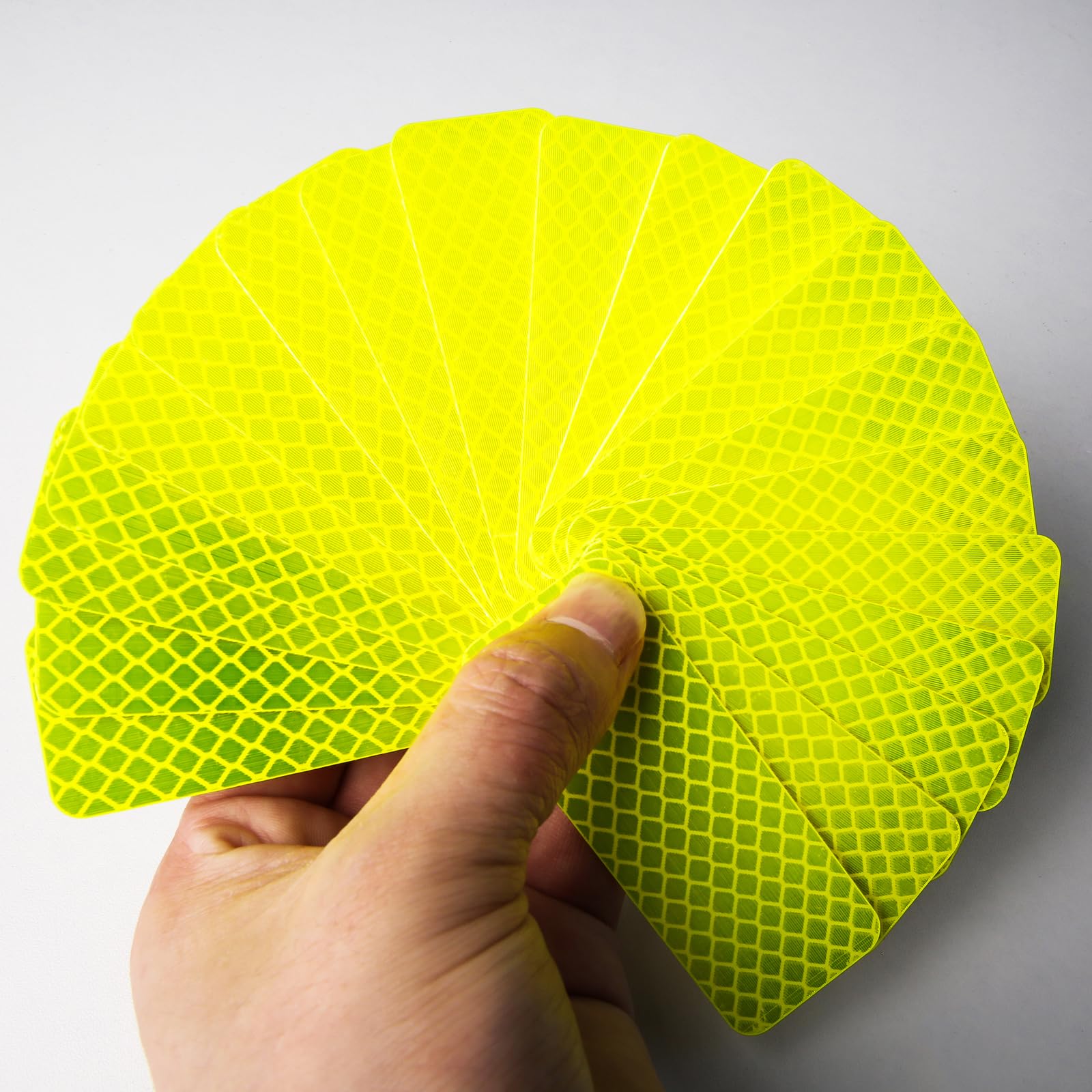 PHIXBEAR Reflective Stickers Made of 3M DG3,Super Reflection, Safety Reflective Tape for Car Trailer Truck Bike Motorcycle, 20 Pcs Fluorescent Yellow-Green Outdoor Waterproof 3.15" X 1.18"